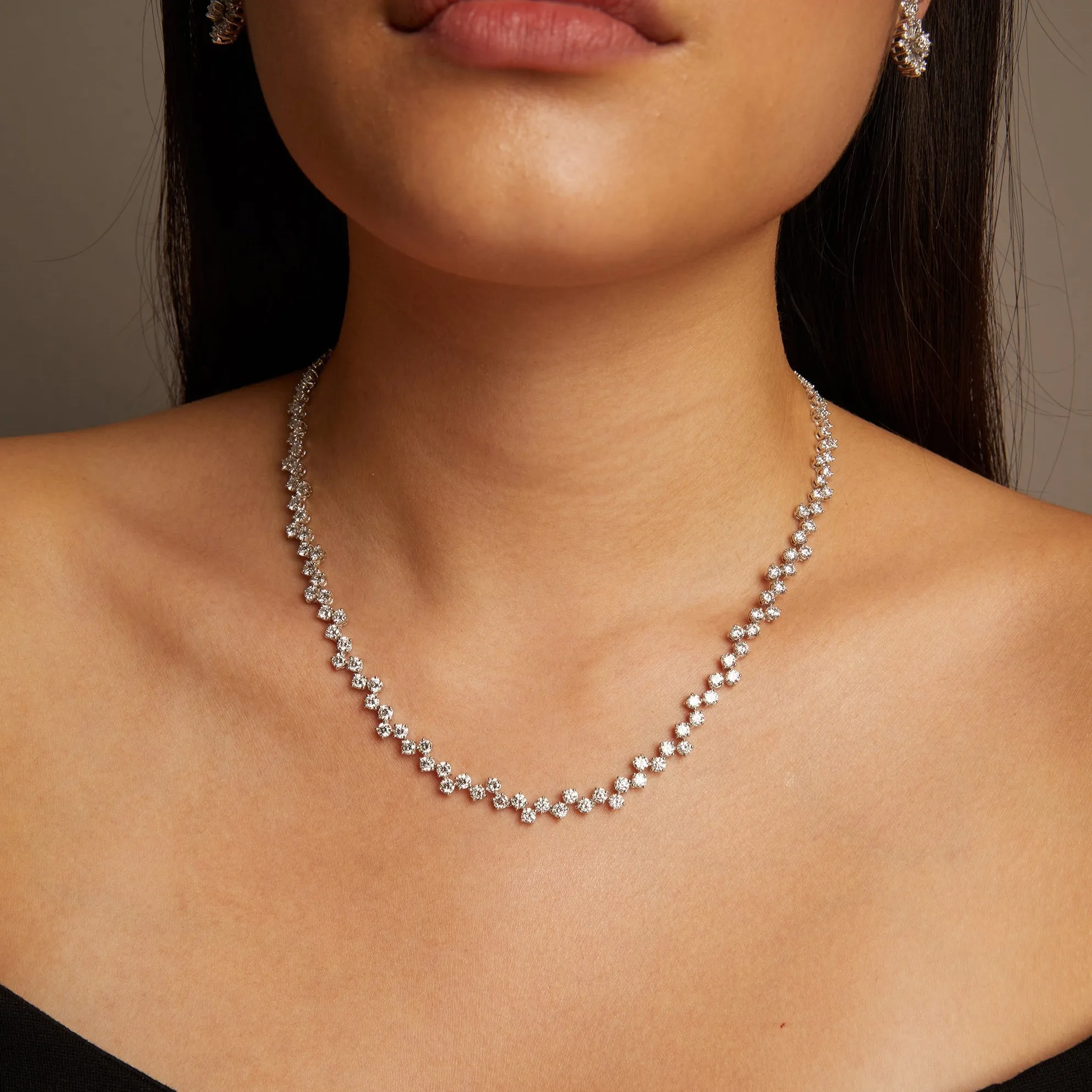 16ct Floating Lab Grown Diamond Tennis Necklace sold by Aurate product image thumbnail 4