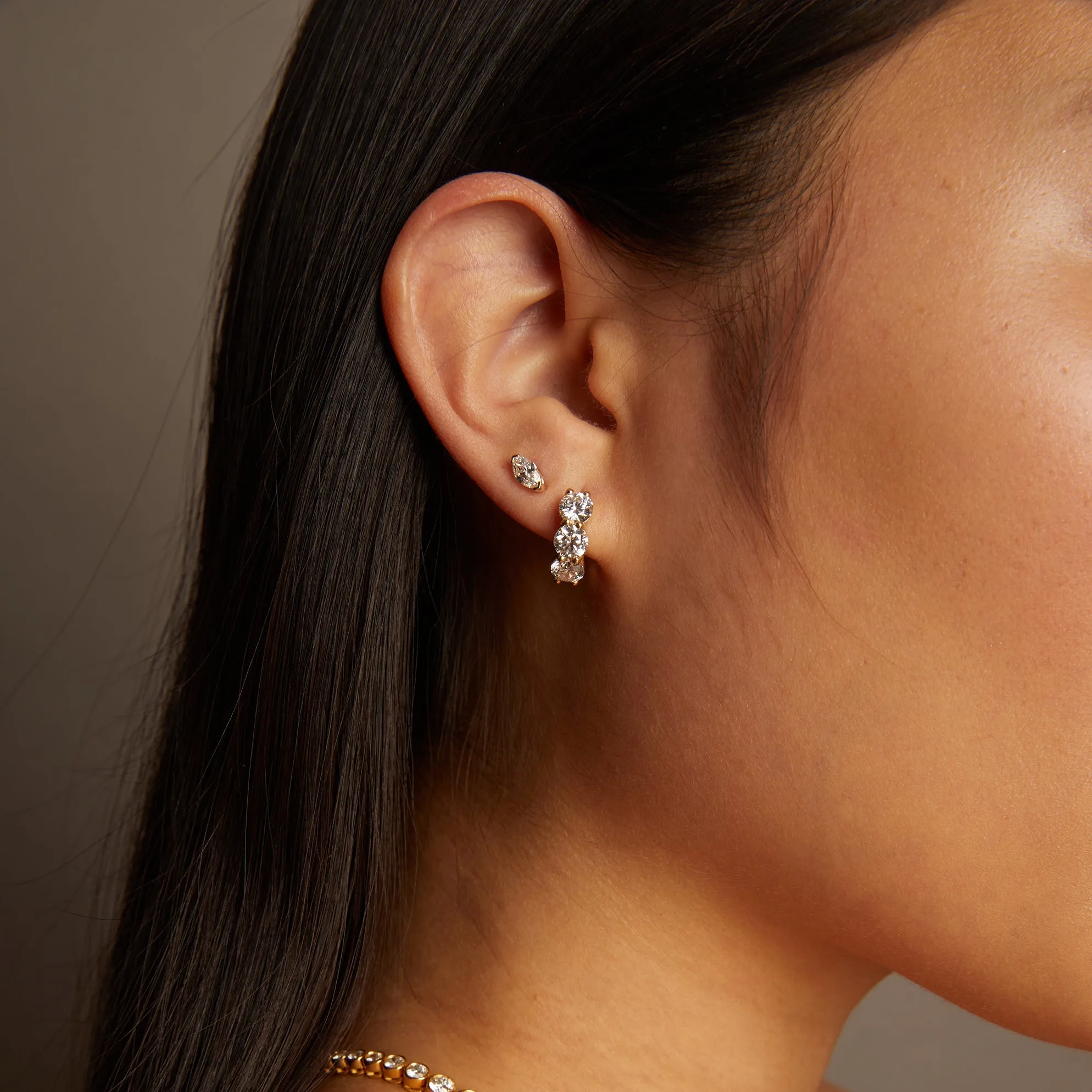 0.5ct Marquise Lab Grown Diamond Stud Earrings sold by Aurate product image thumbnail 4