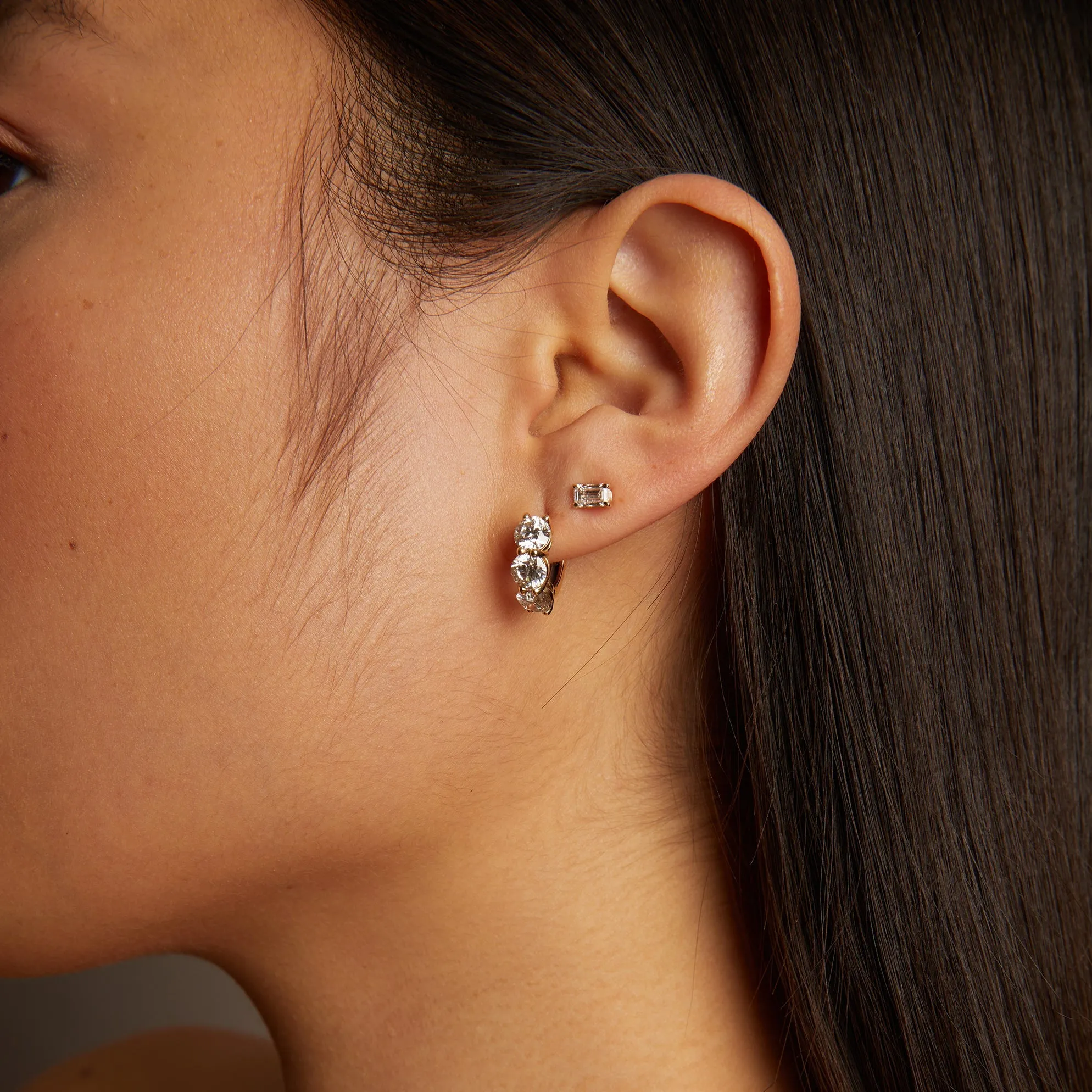 0.5ct Emerald Lab Grown Diamond Stud Earrings sold by Aurate product image thumbnail 5