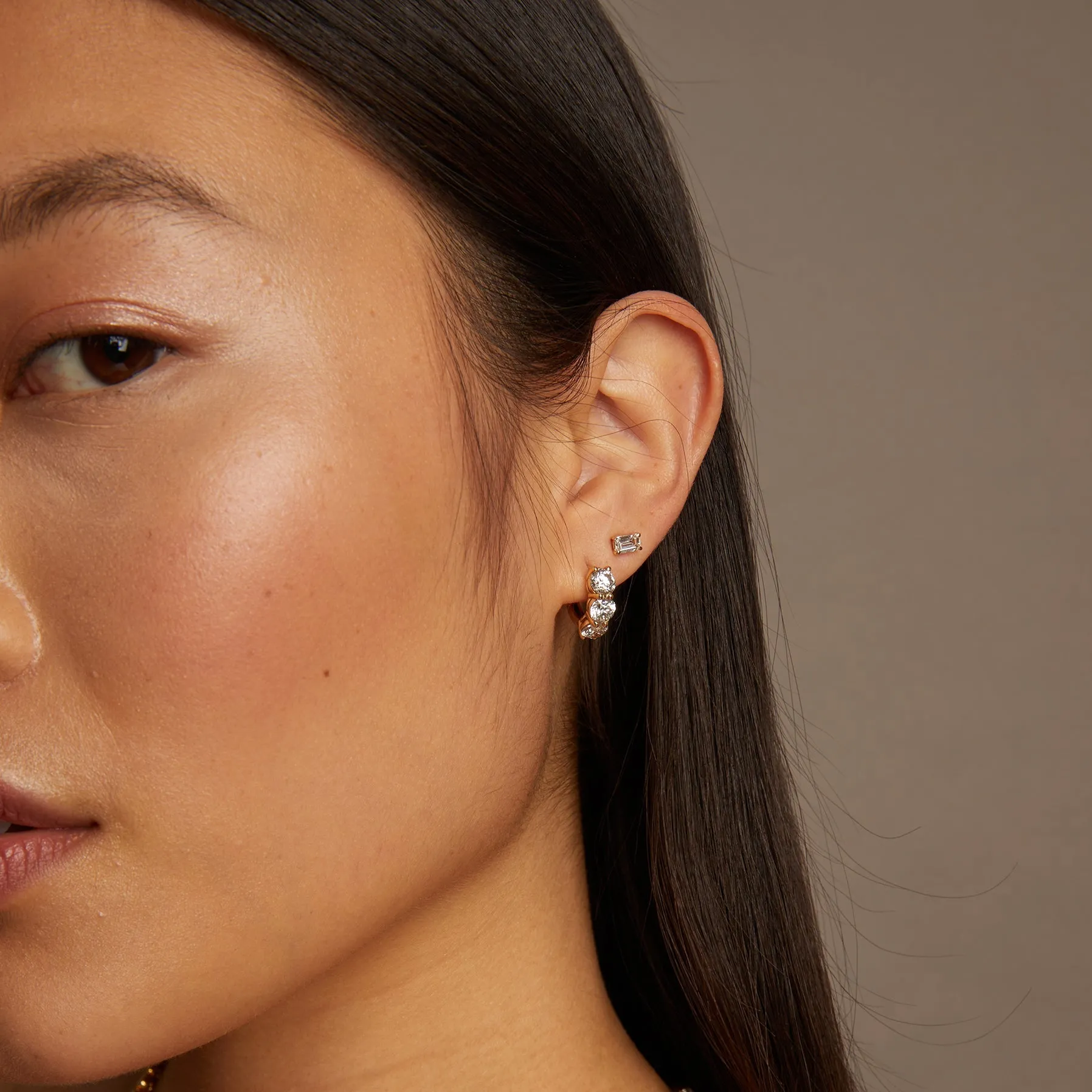 0.5ct Emerald Lab Grown Diamond Stud Earrings sold by Aurate product image thumbnail 4