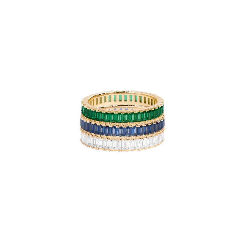 Gemstone Baguette Eternity Ring Stack sold by Aurate