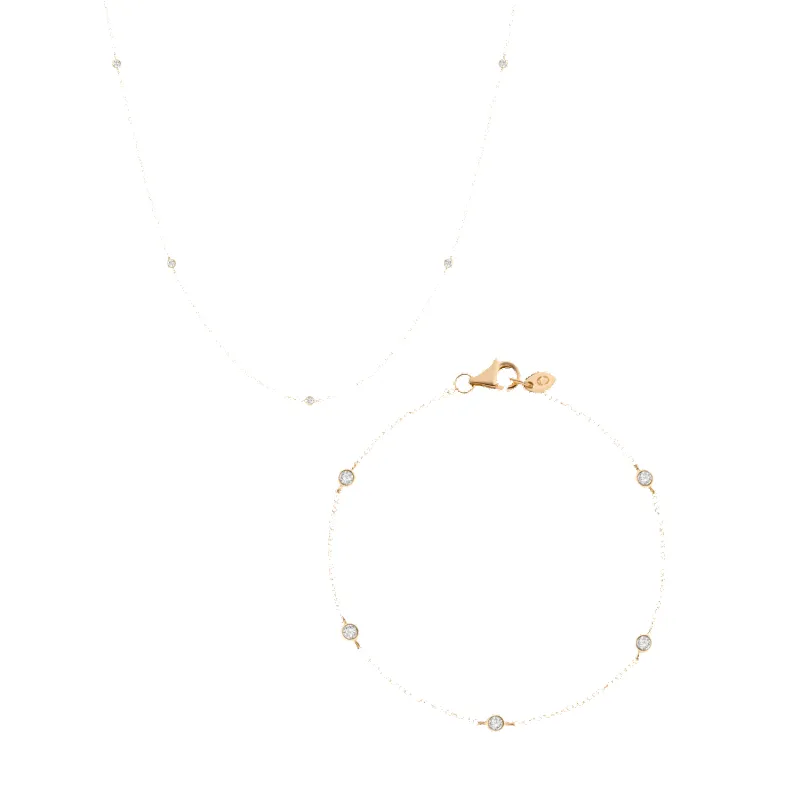 Lab Grown White Sapphire Station Set sold by Aurate