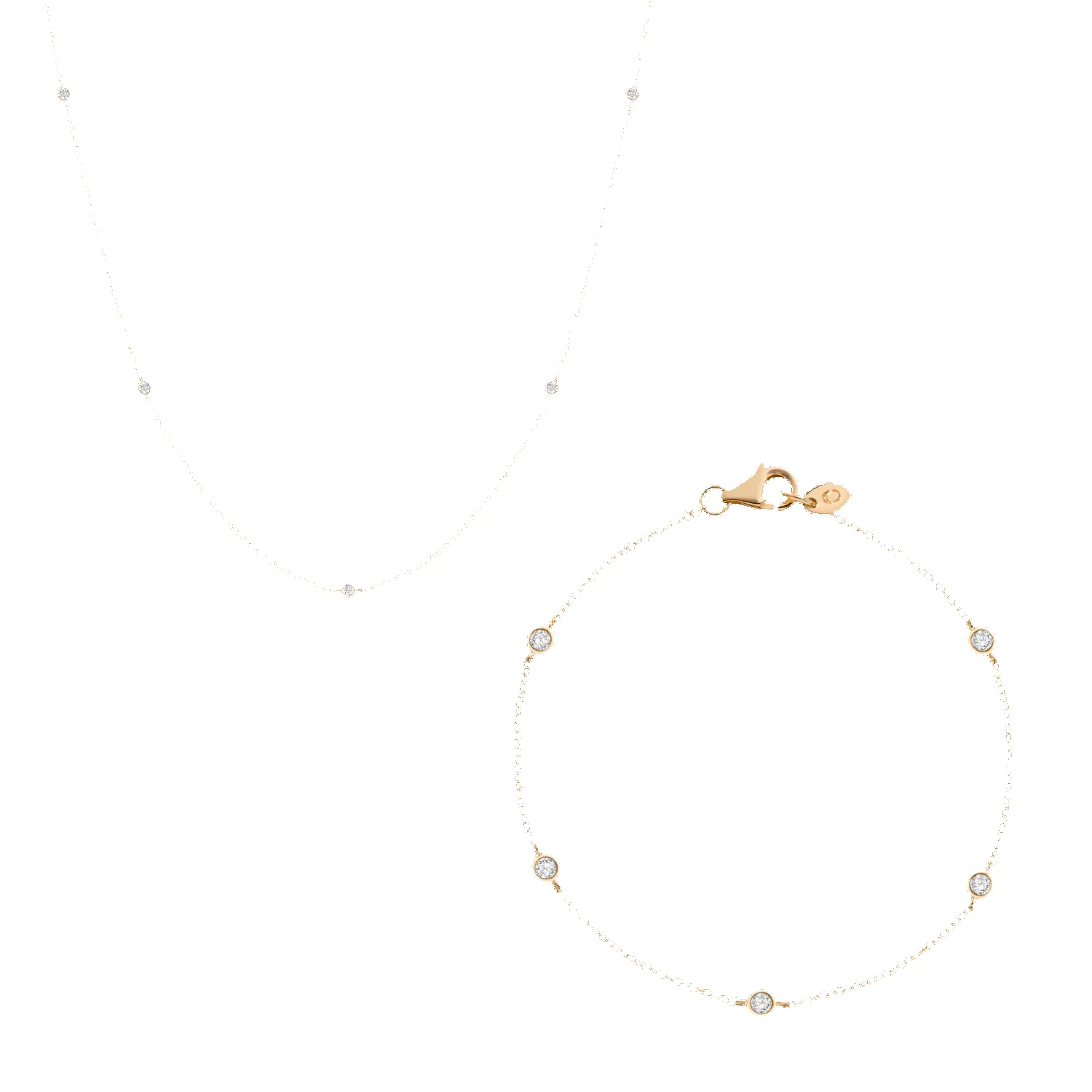 Lab Grown White Sapphire Station Set sold by Aurate product image thumbnail 2