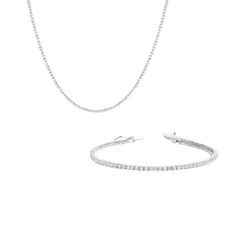 Lab Grown White Sapphire Tennis Set sold by Aurate