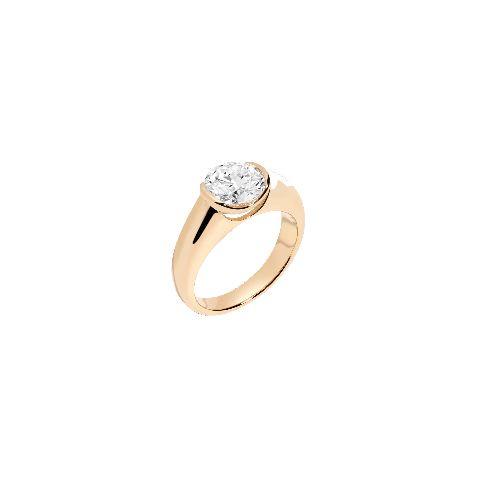 2ct Round Lab Grown Diamond Floating Signet Ring sold by Aurate product image thumbnail 2