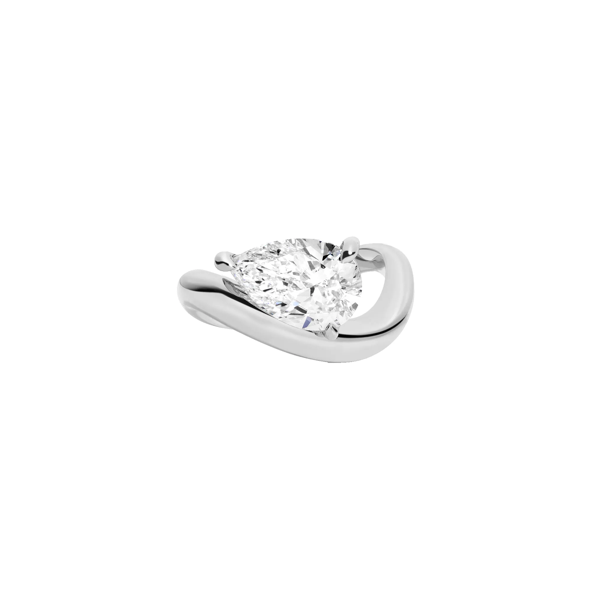 3ct Pear Lab Grown Diamond Floating Ring sold by Aurate product image thumbnail 3