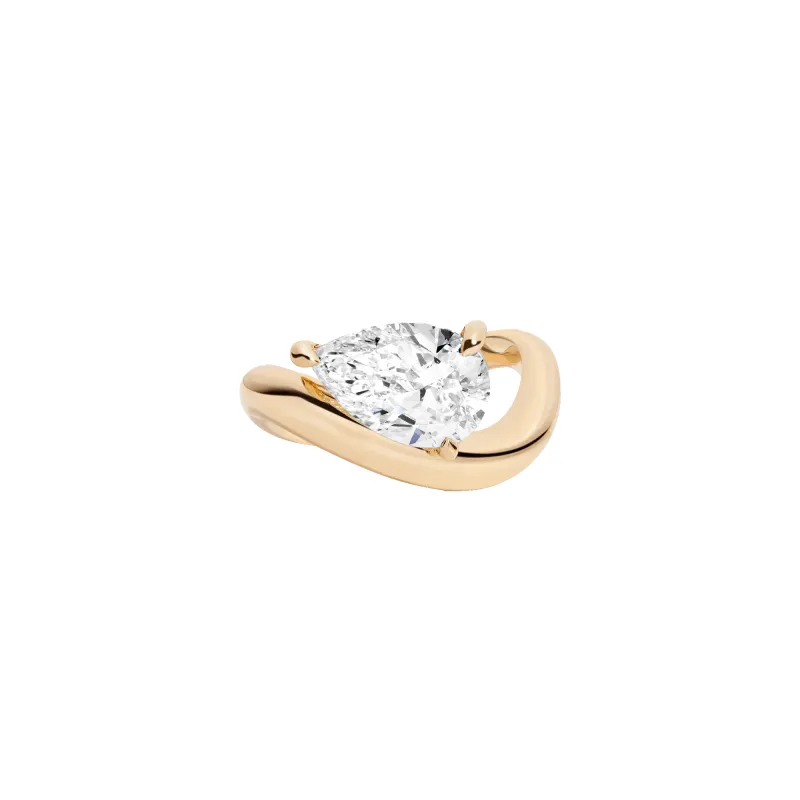 3ct Pear Lab Grown Diamond Floating Ring sold by Aurate