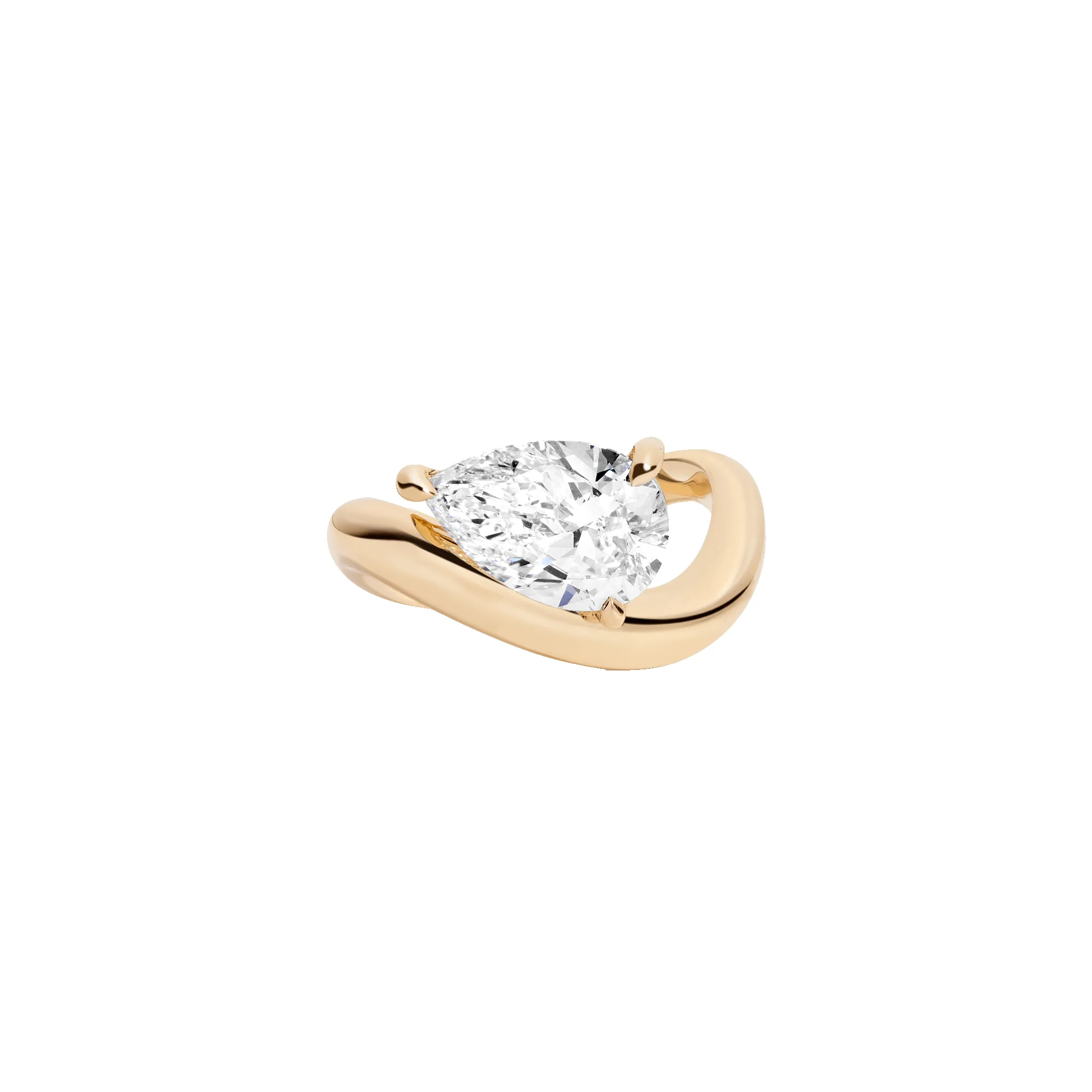 3ct Pear Lab Grown Diamond Floating Ring sold by Aurate
