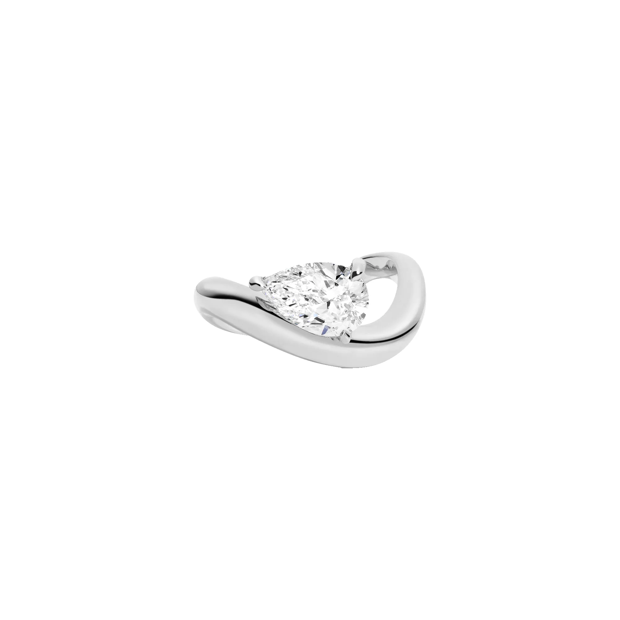 2ct Pear Lab Grown Diamond Floating Ring sold by Aurate product image thumbnail 3