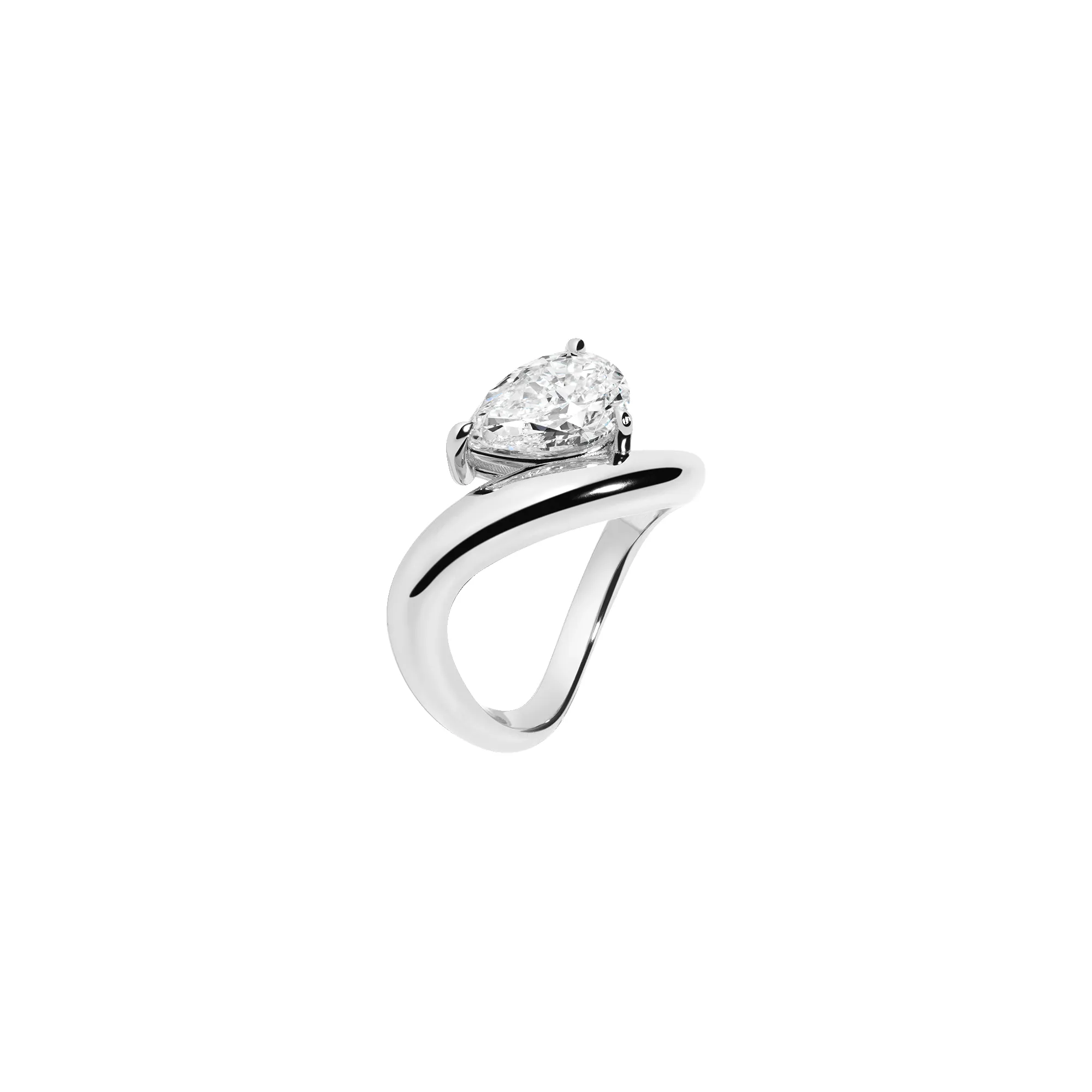 2ct Pear Lab Grown Diamond Floating Ring sold by Aurate product image thumbnail 4