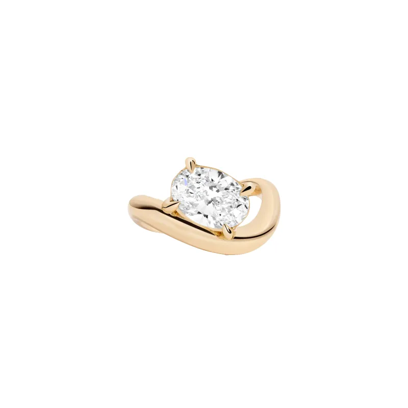 3ct Oval Lab Grown Diamond Floating Ring sold by Aurate