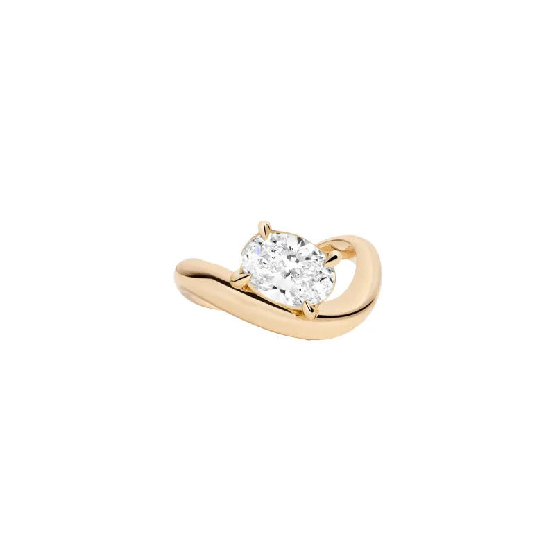 2ct Oval Lab Grown Diamond Floating Ring sold by Aurate