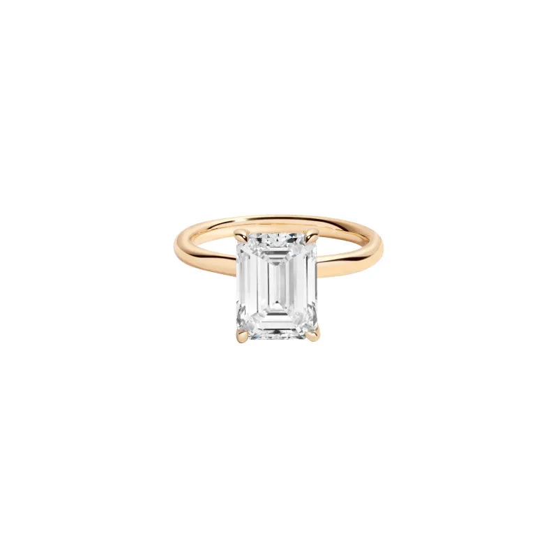 4ct Emerald Lab Grown Diamond Solitaire Ring sold by Aurate