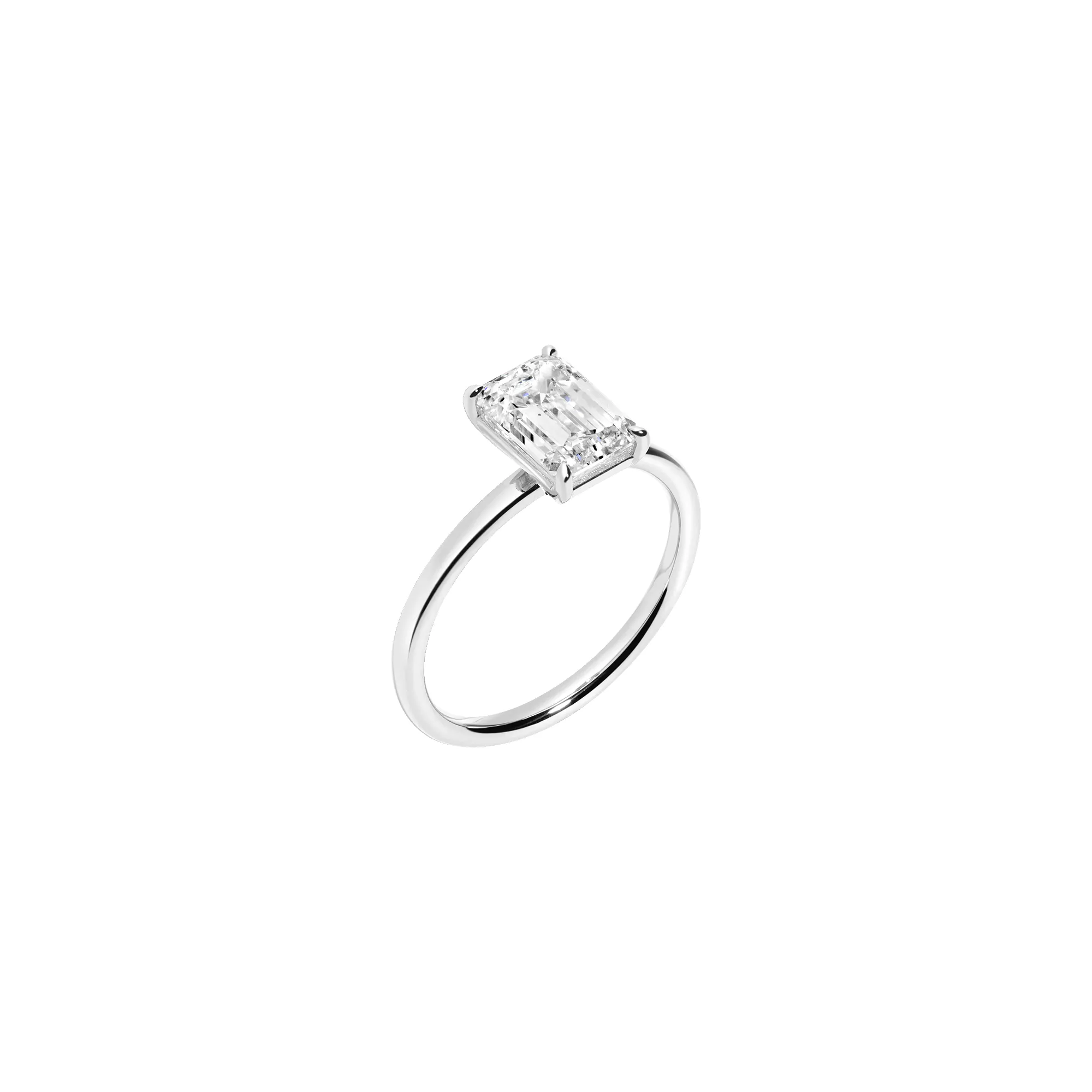 2ct Emerald Lab Grown Diamond Solitaire Ring sold by Aurate product image thumbnail 4