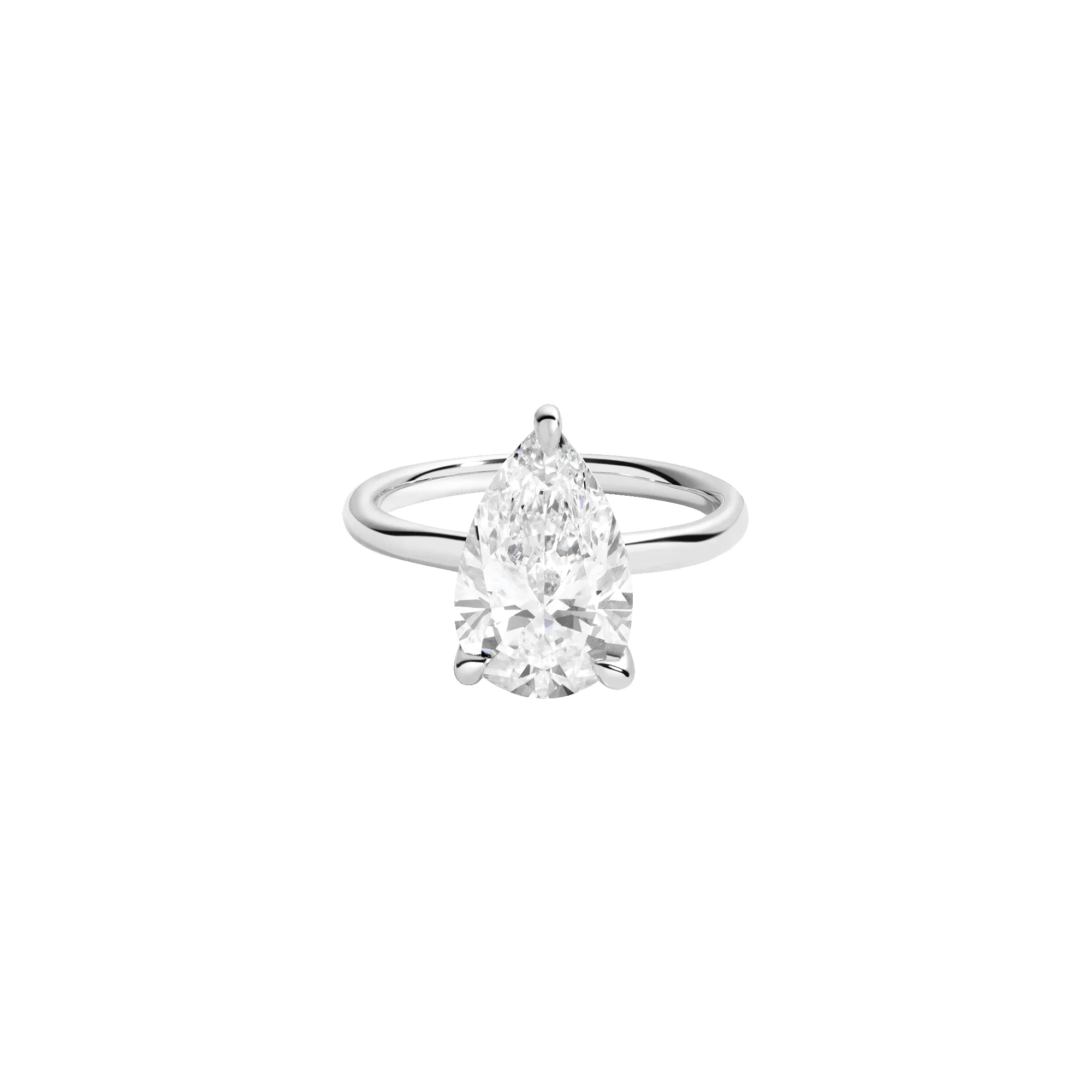 4ct Pear Lab Grown Diamond Solitaire Ring sold by Aurate product image thumbnail 3