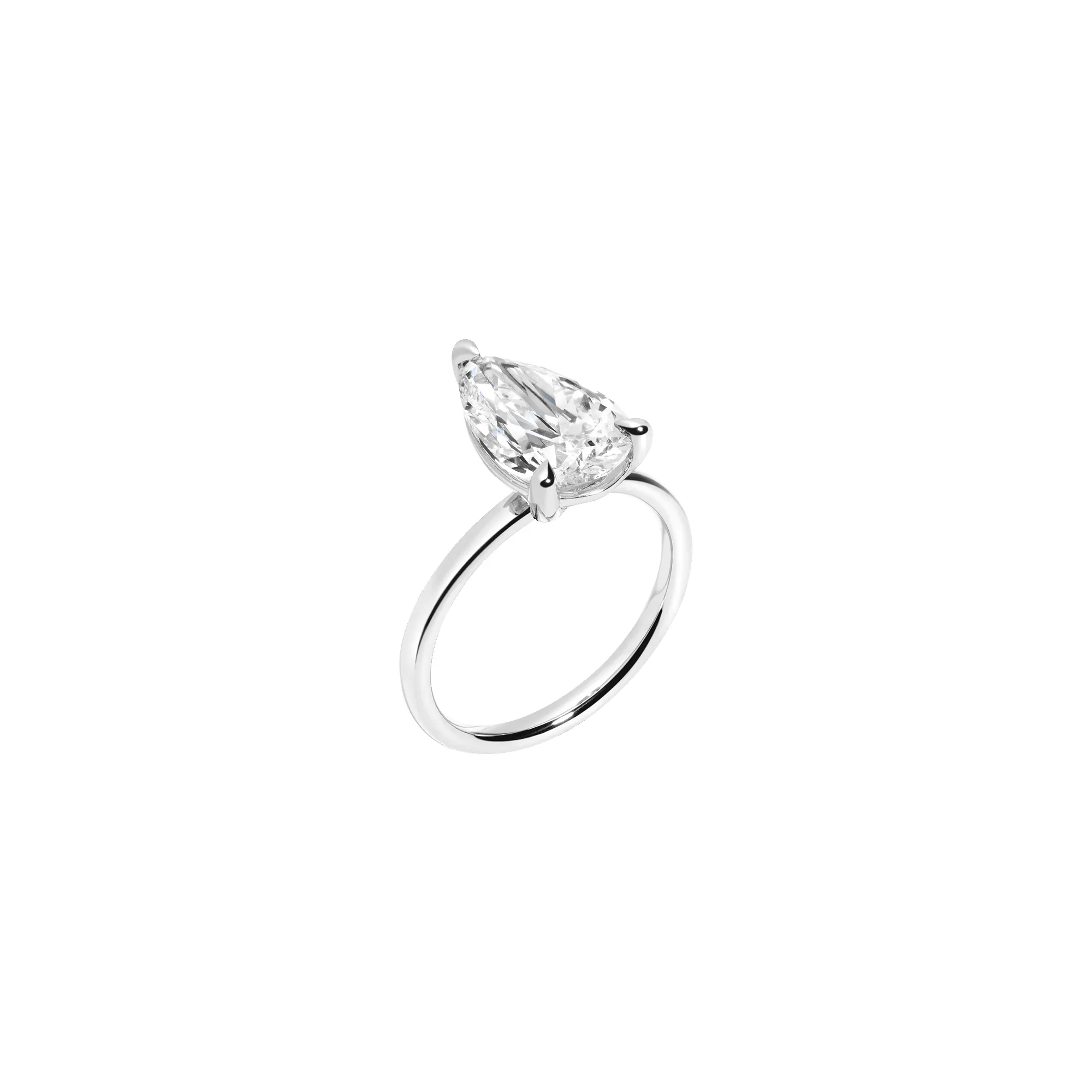 4ct Pear Lab Grown Diamond Solitaire Ring sold by Aurate product image thumbnail 4
