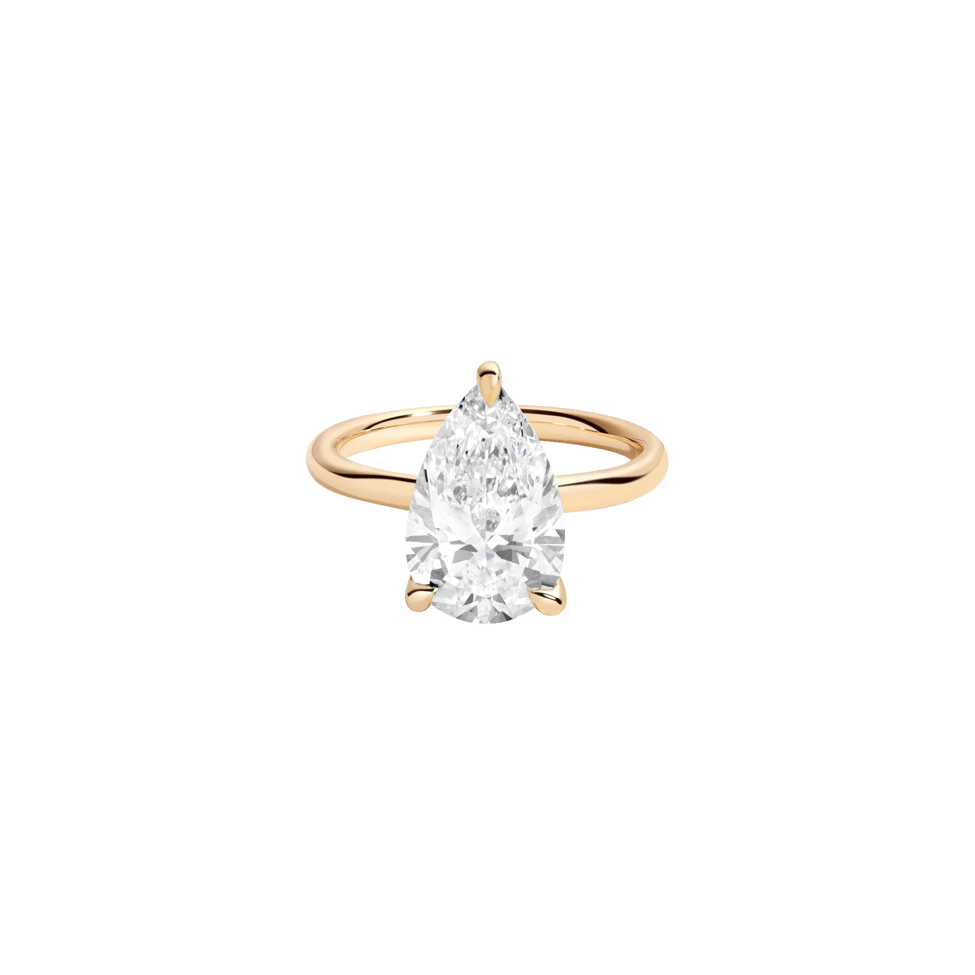 4ct Pear Lab Grown Diamond Solitaire Ring sold by Aurate