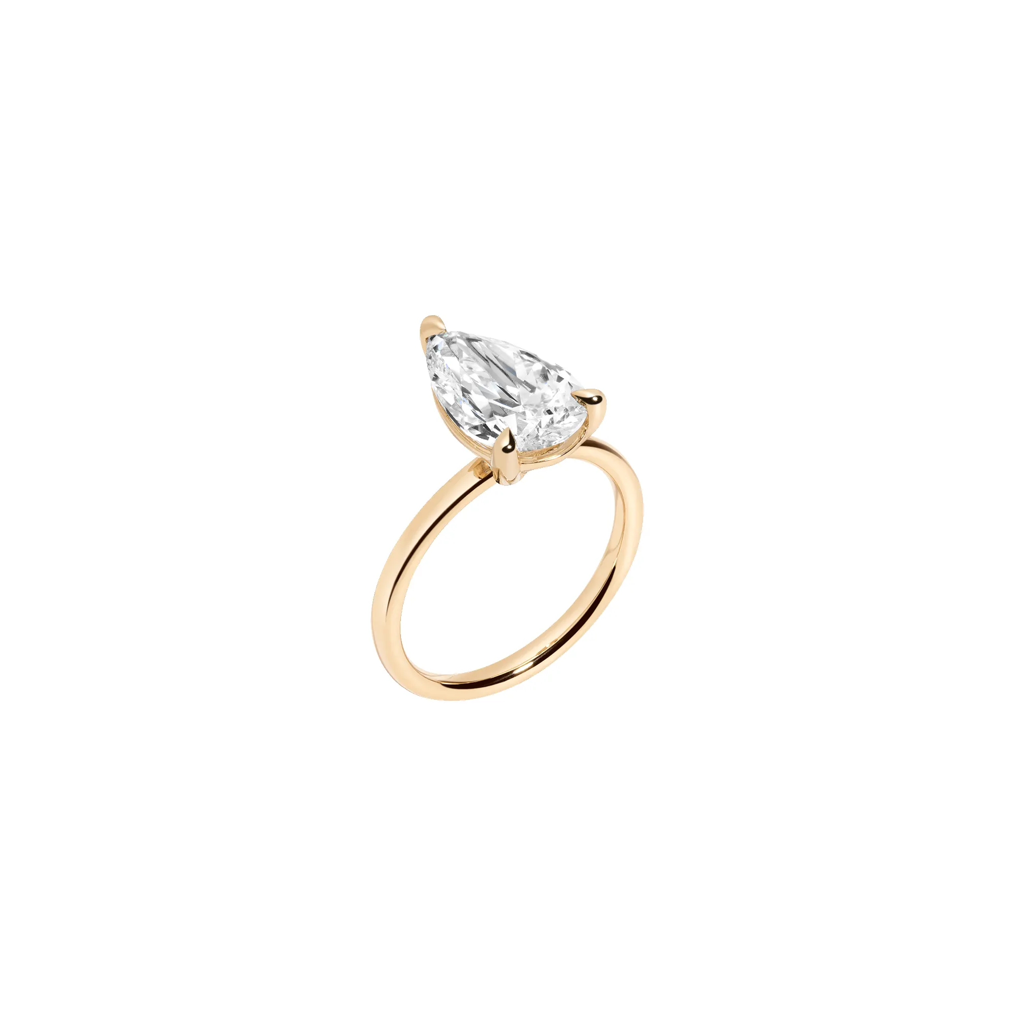 4ct Pear Lab Grown Diamond Solitaire Ring sold by Aurate product image thumbnail 2