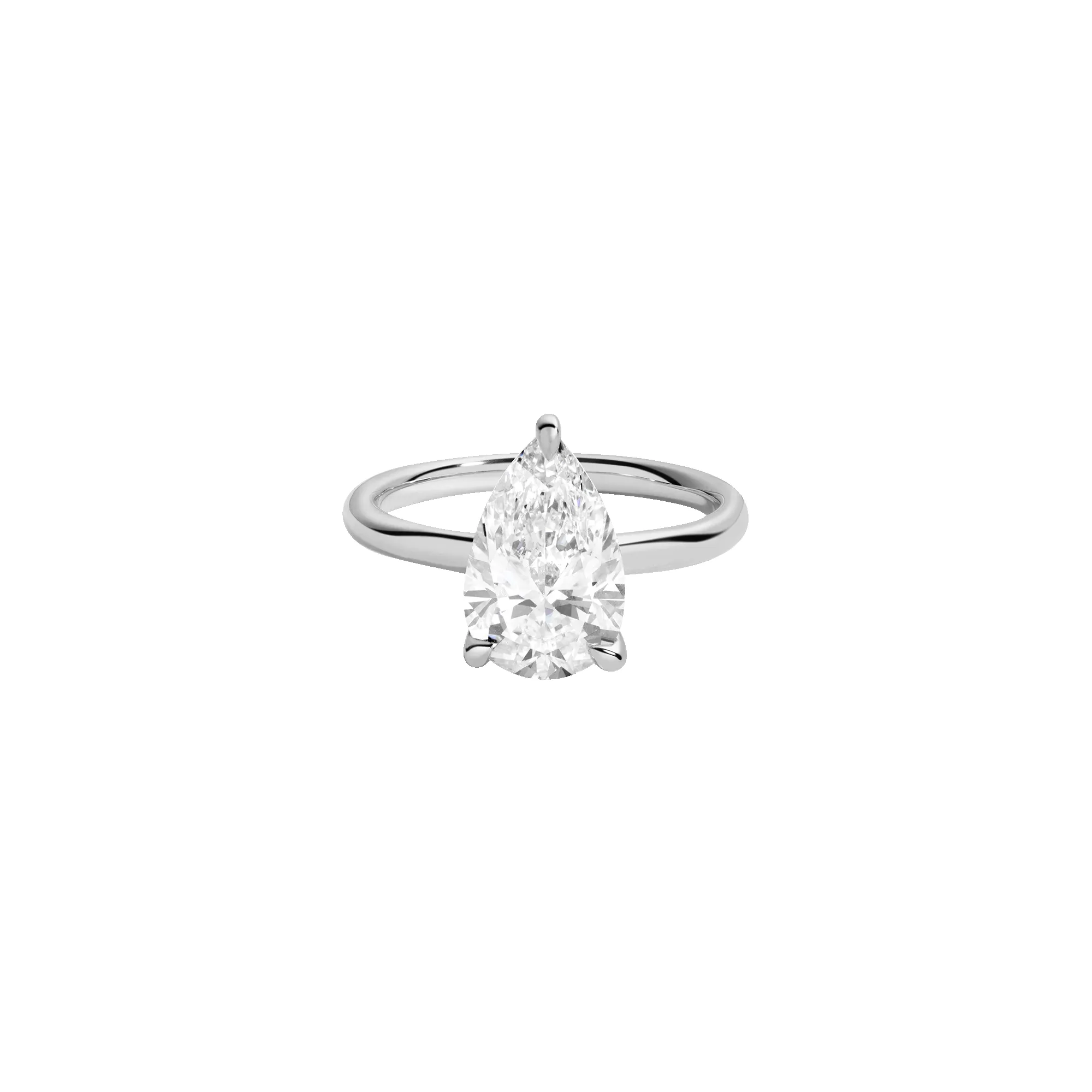 3ct Pear Lab Grown Diamond Solitaire Ring sold by Aurate product image thumbnail 3