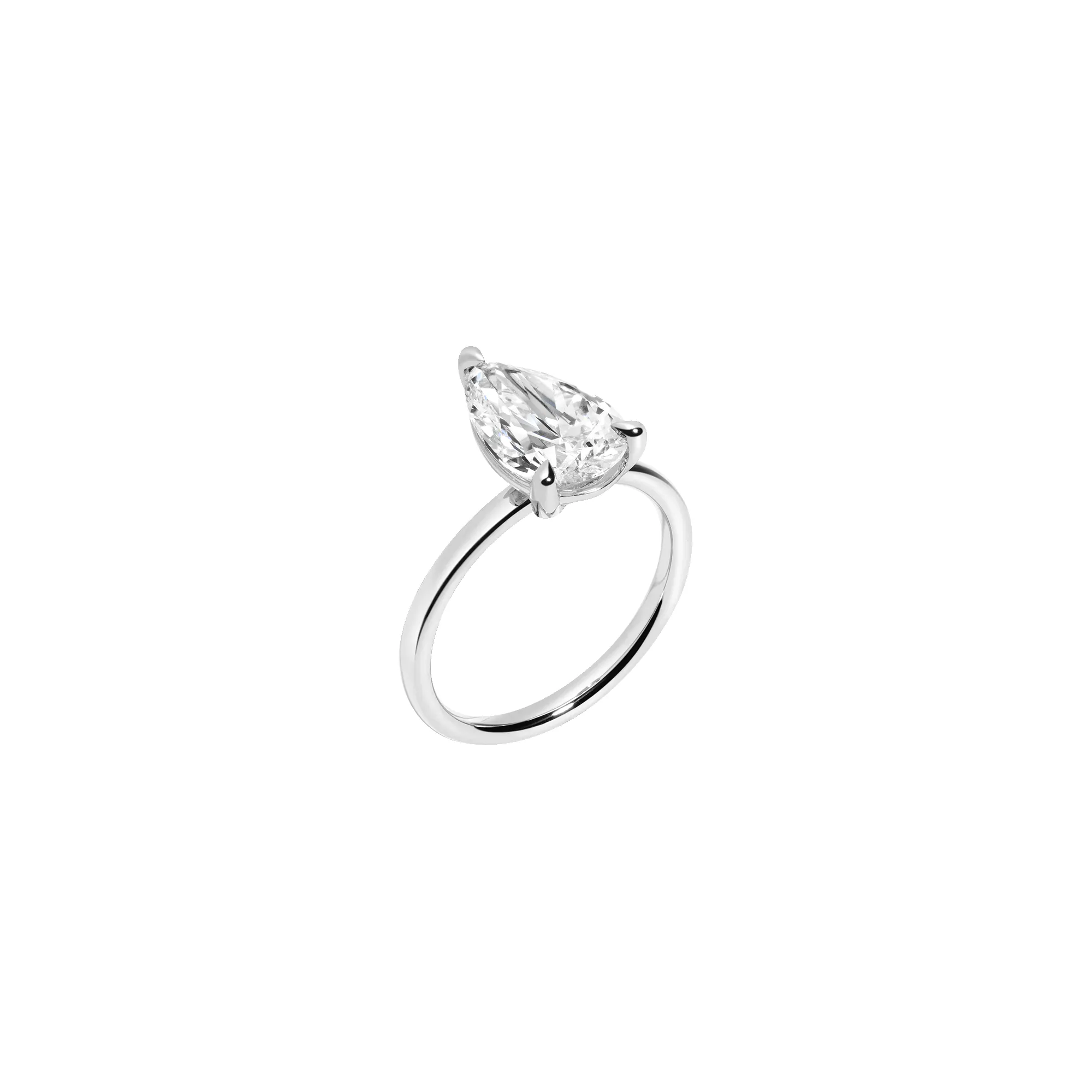 3ct Pear Lab Grown Diamond Solitaire Ring sold by Aurate product image thumbnail 4