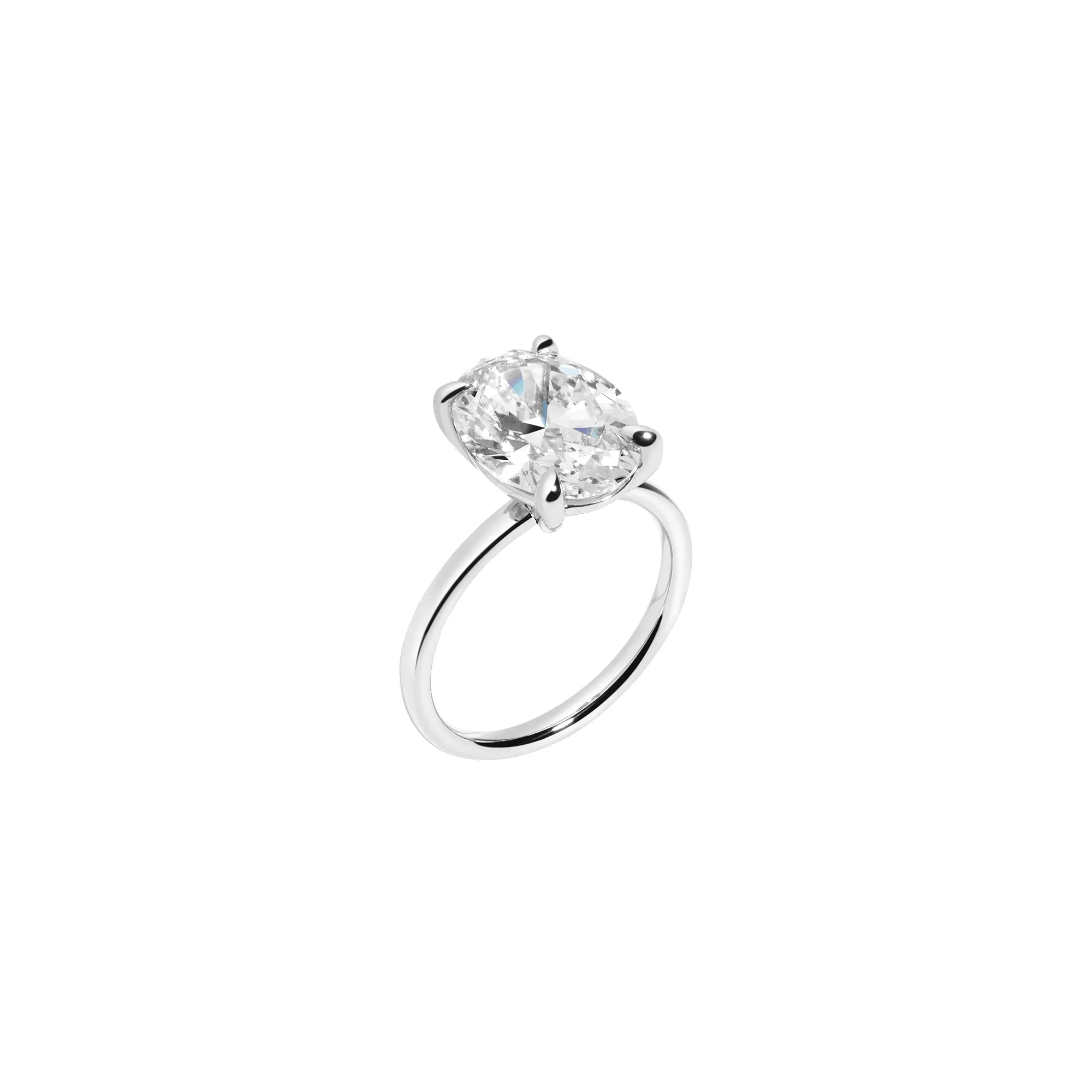 4ct Oval Lab Grown Diamond Solitaire Ring sold by Aurate product image thumbnail 4