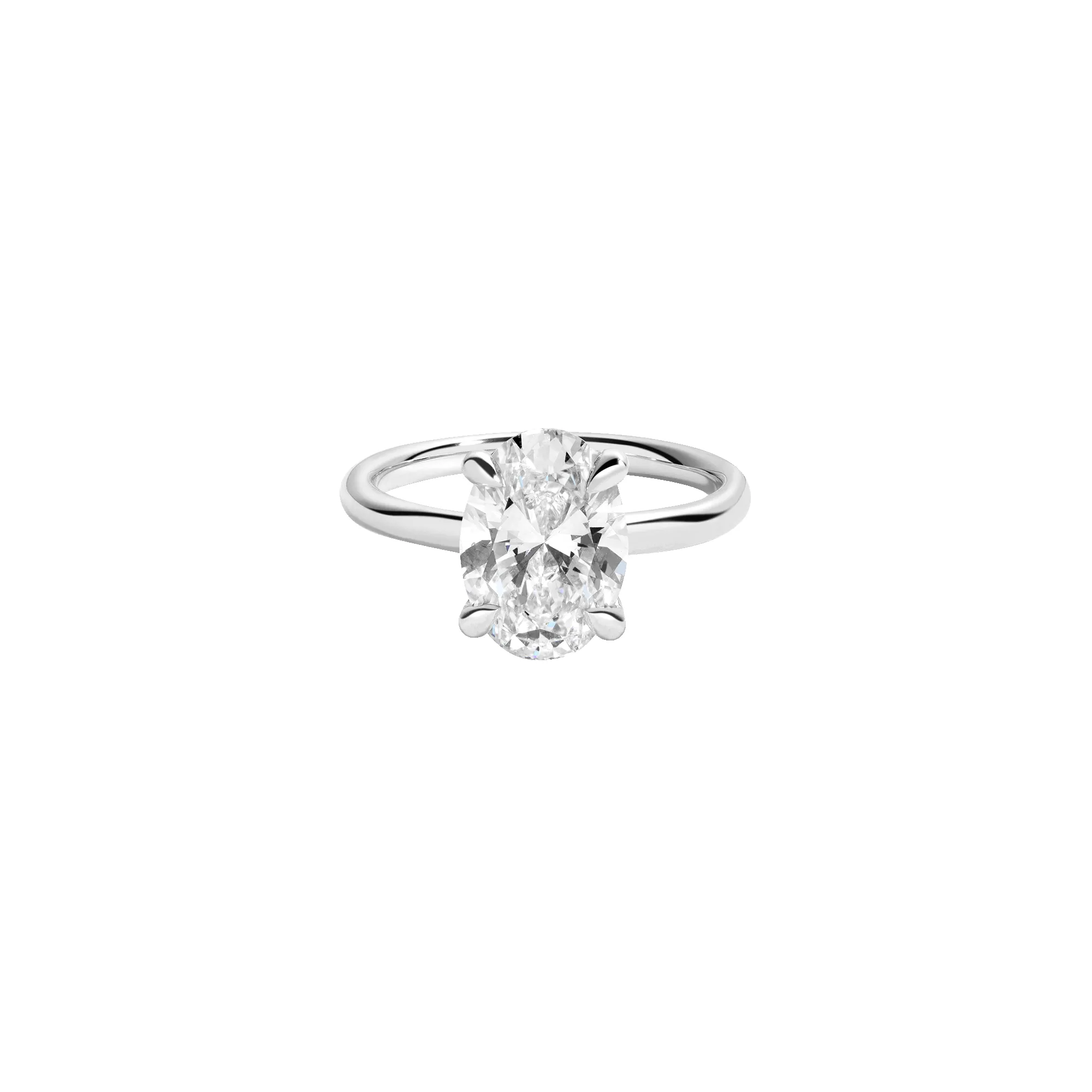 3ct Oval Lab Grown Diamond Solitaire Ring sold by Aurate product image thumbnail 4