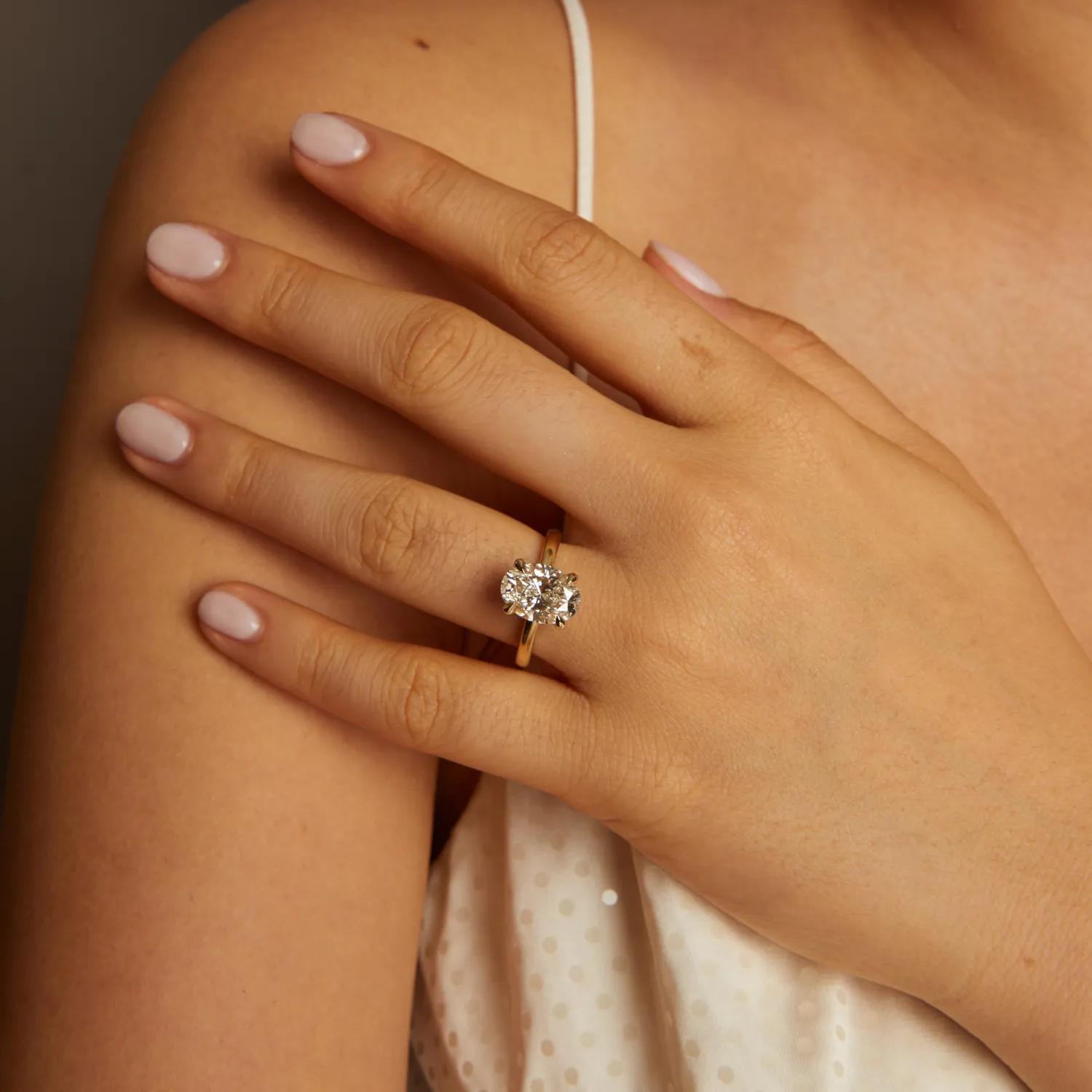 3ct Oval Lab Grown Diamond Solitaire Ring sold by Aurate product image thumbnail 5