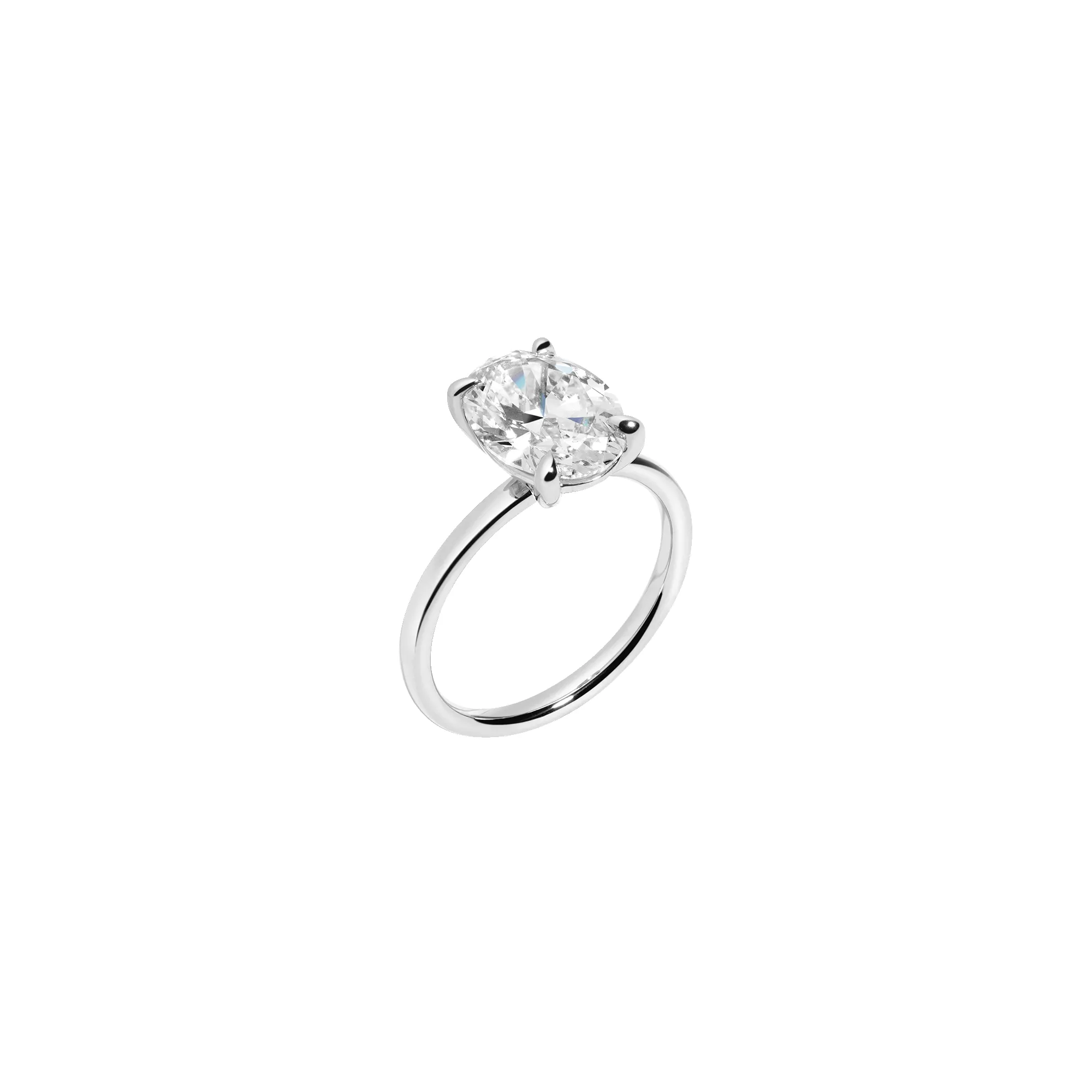 3ct Oval Lab Grown Diamond Solitaire Ring sold by Aurate product image thumbnail 3