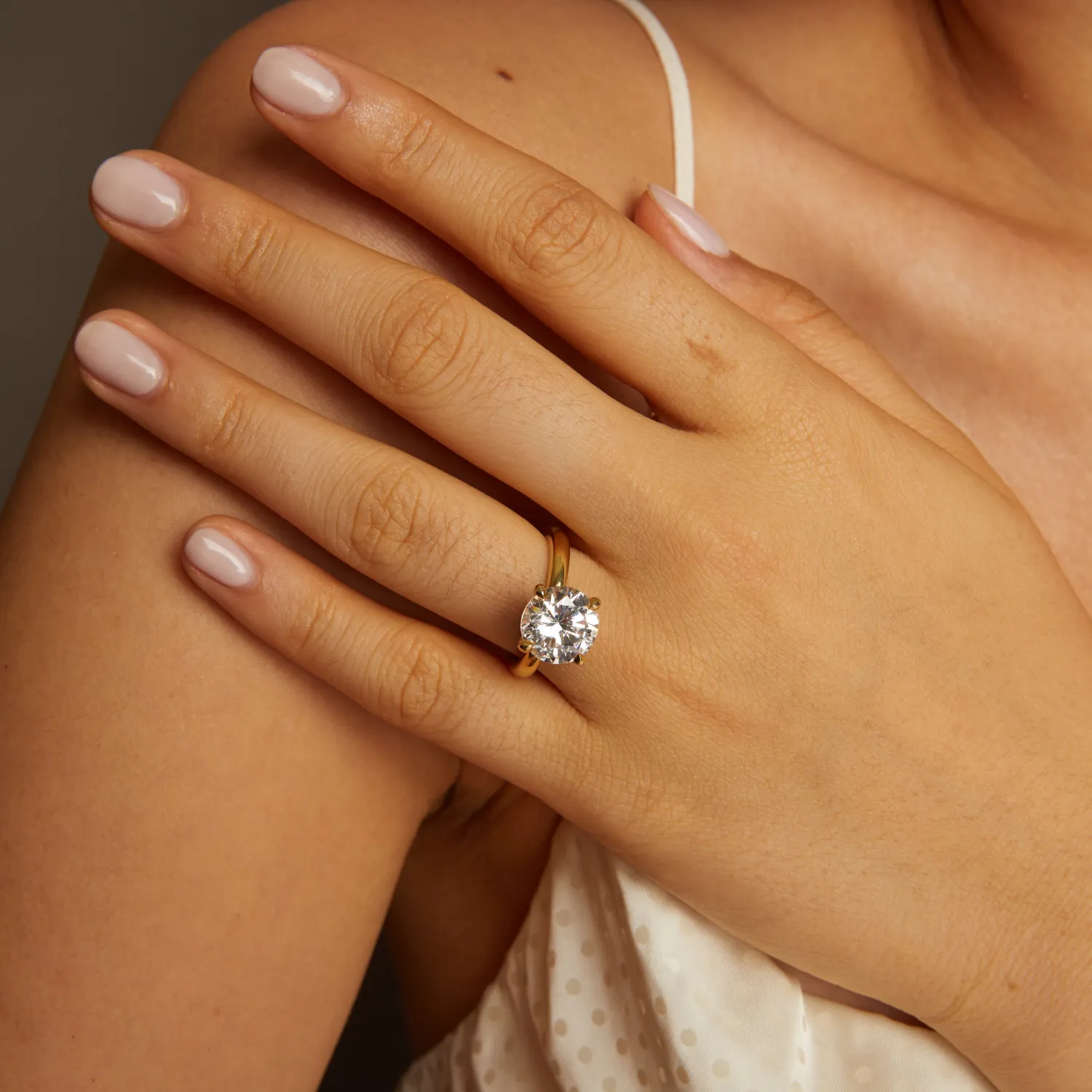 4ct Round Lab Grown Diamond Solitaire Ring sold by Aurate product image thumbnail 5