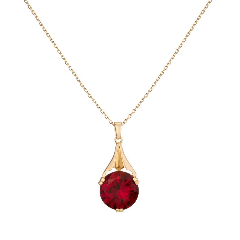 The Oma Lab Grown Red Ruby Necklace sold by Aurate