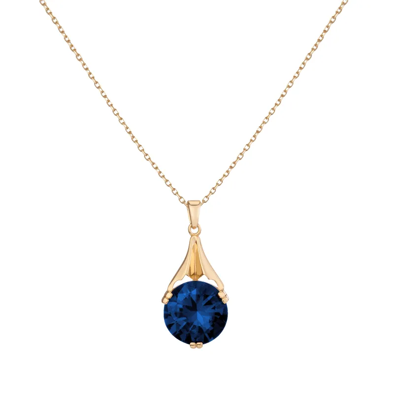 The Oma Lab Grown Blue Sapphire Necklace  sold by Aurate
