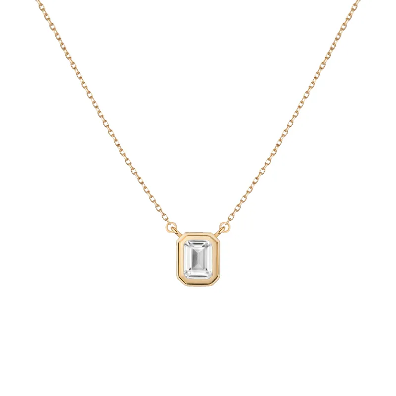 Lab Grown White Sapphire Heirloom Necklace sold by Aurate