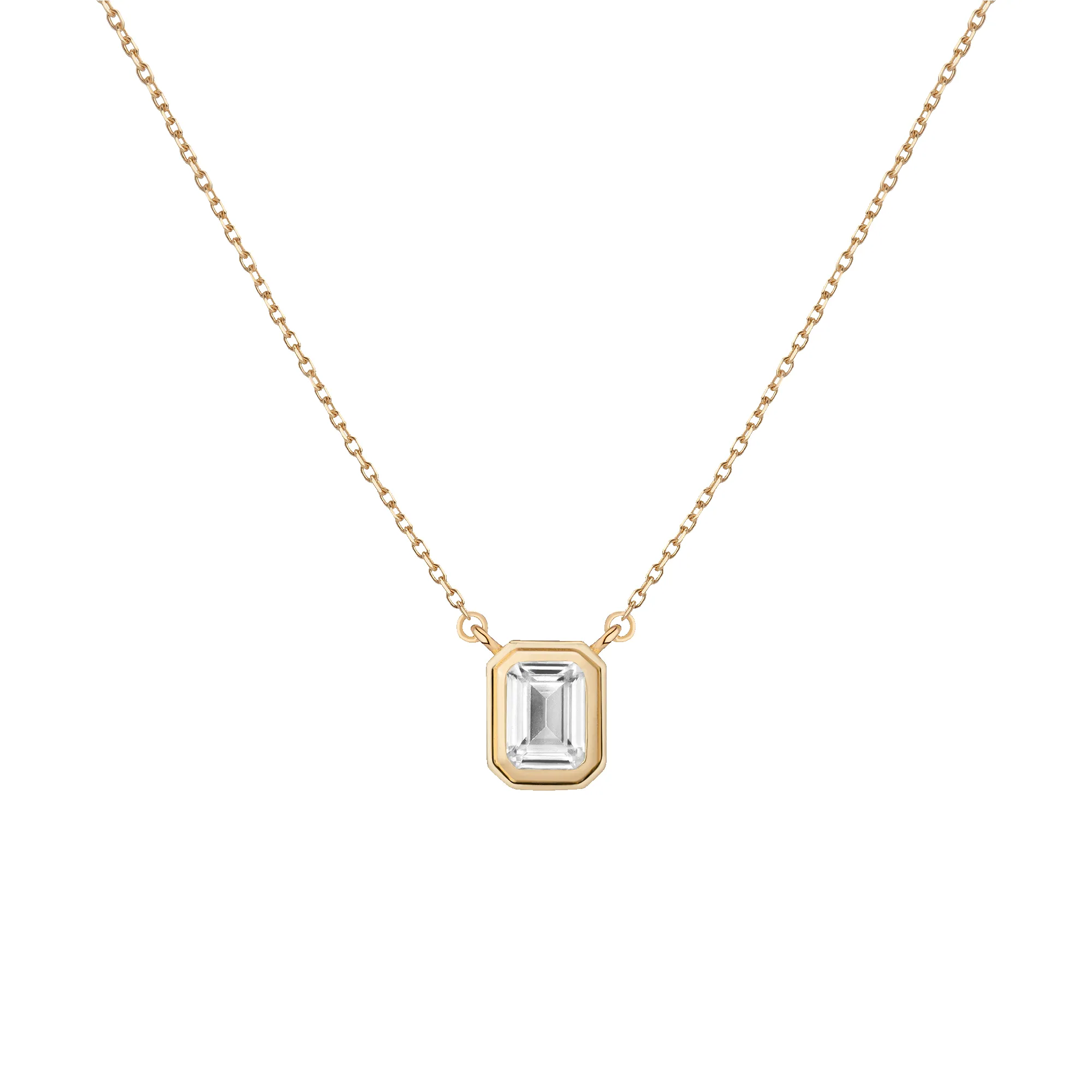 Lab Grown White Sapphire Heirloom Necklace sold by Aurate