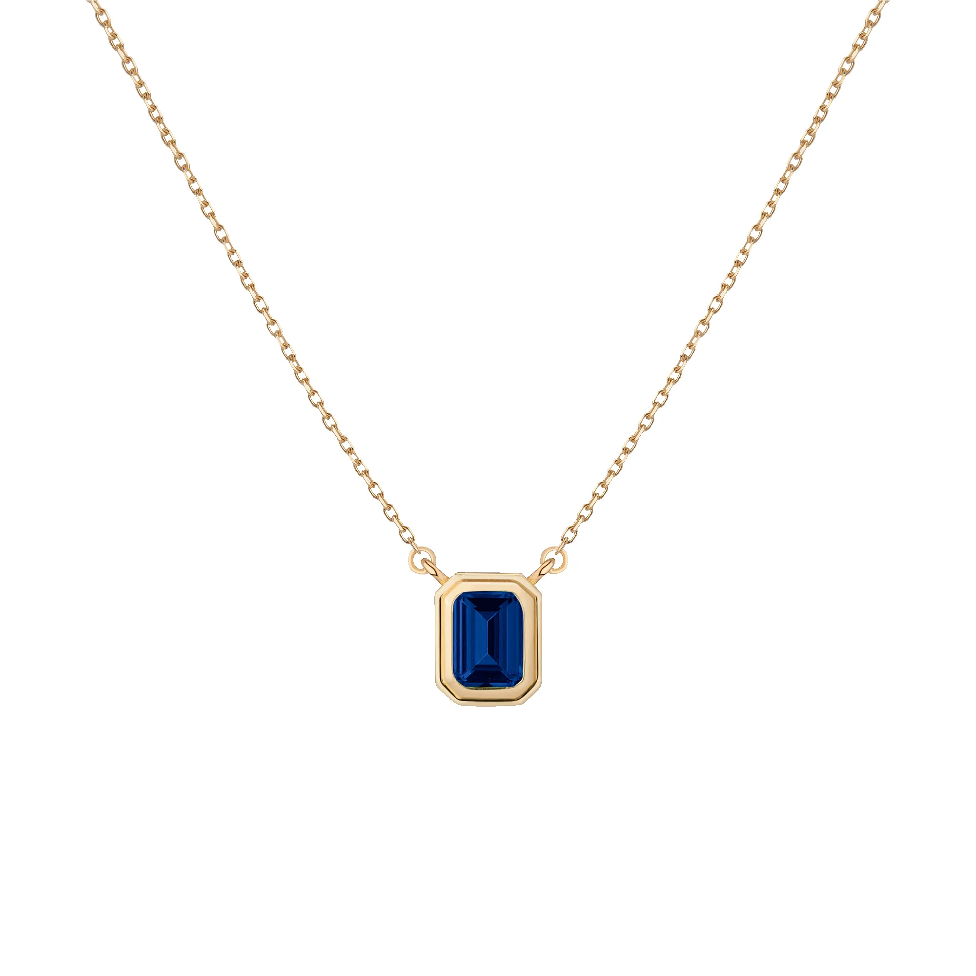 Lab Grown Blue Sapphire Heirloom Necklace sold by Aurate