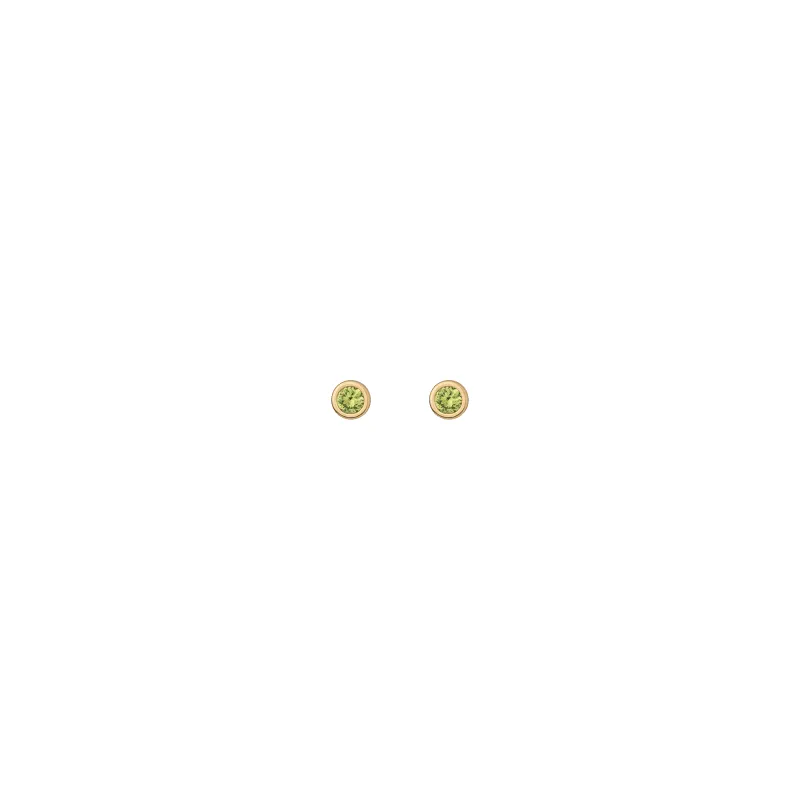 Aurate x Wilson: Lab Grown Peridot Bezel Stud Earrings made by Aurate
