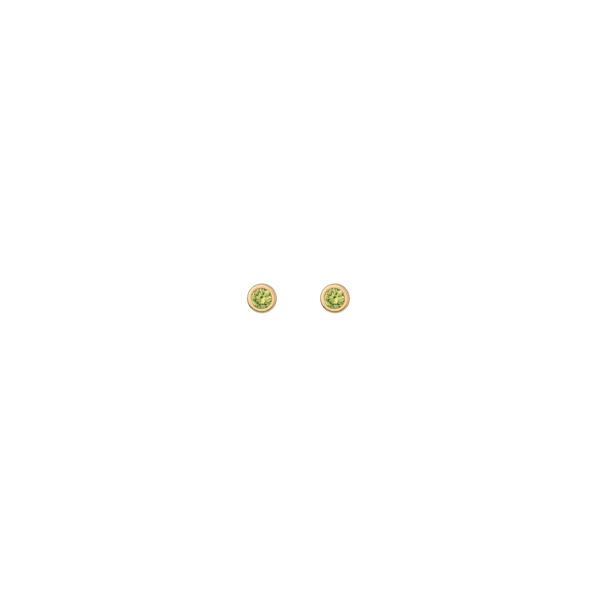 Aurate x Wilson: Lab Grown Peridot Bezel Stud Earrings sold by Aurate