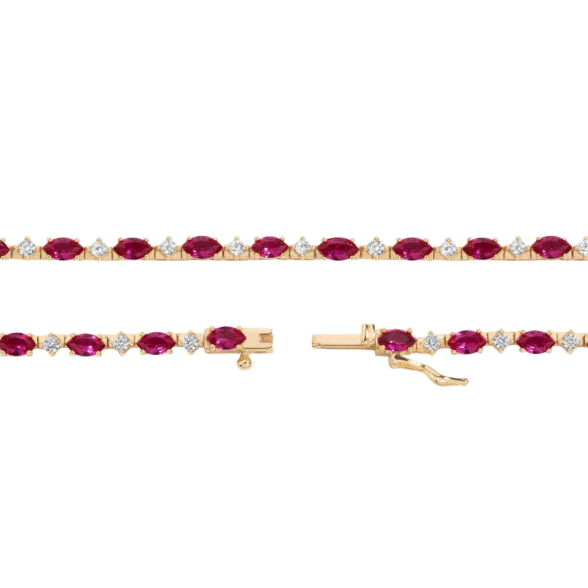 Aurate x Marilyn: Lab Grown Red Marquise Tennis Necklace sold by Aurate product image thumbnail 2