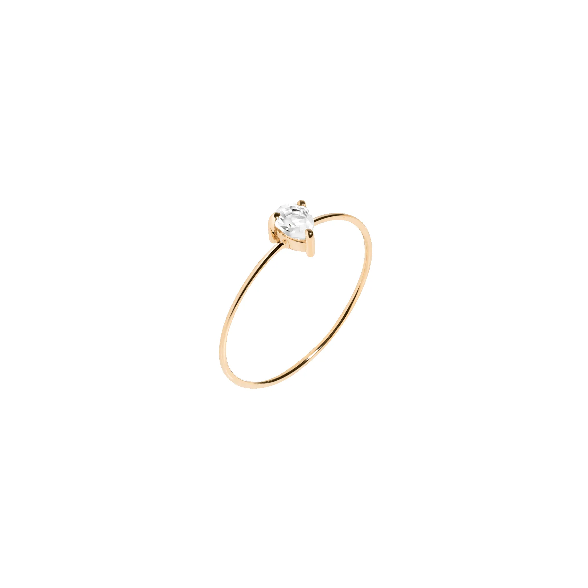 Pear White Sapphire Gold Ring sold by Aurate
