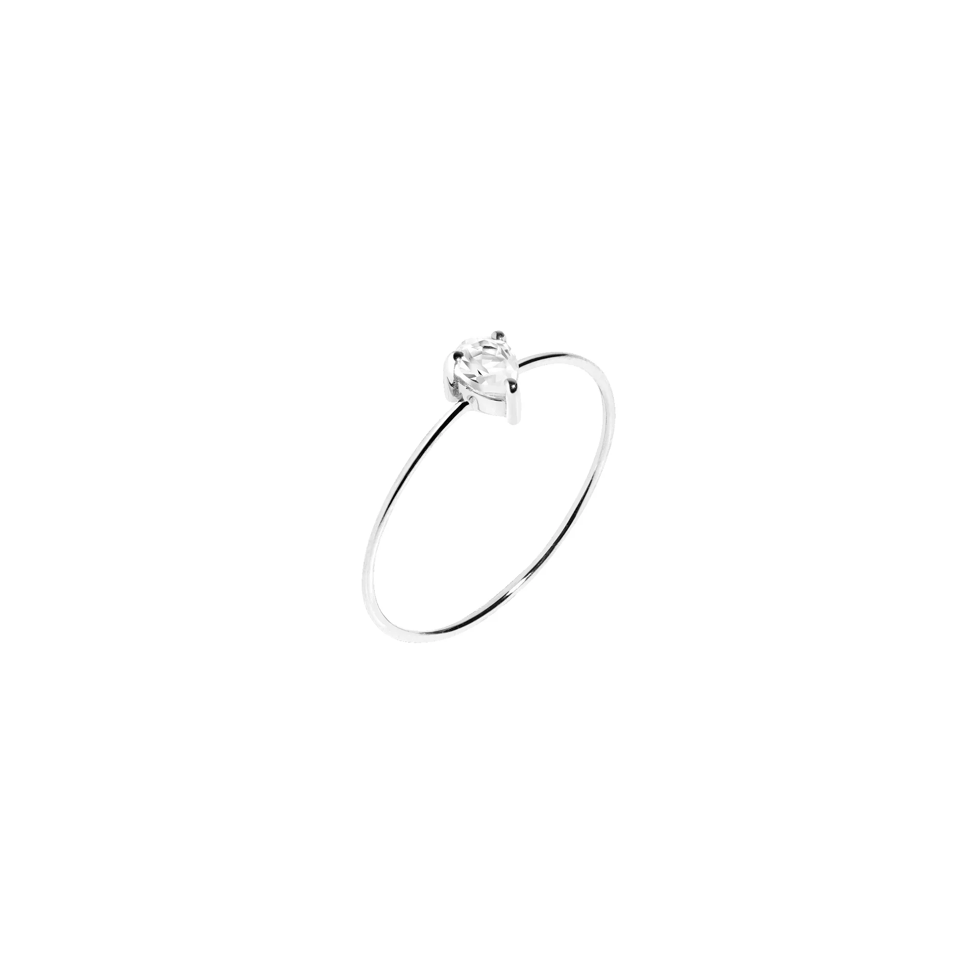Pear White Sapphire Gold Ring sold by Aurate product image thumbnail 3