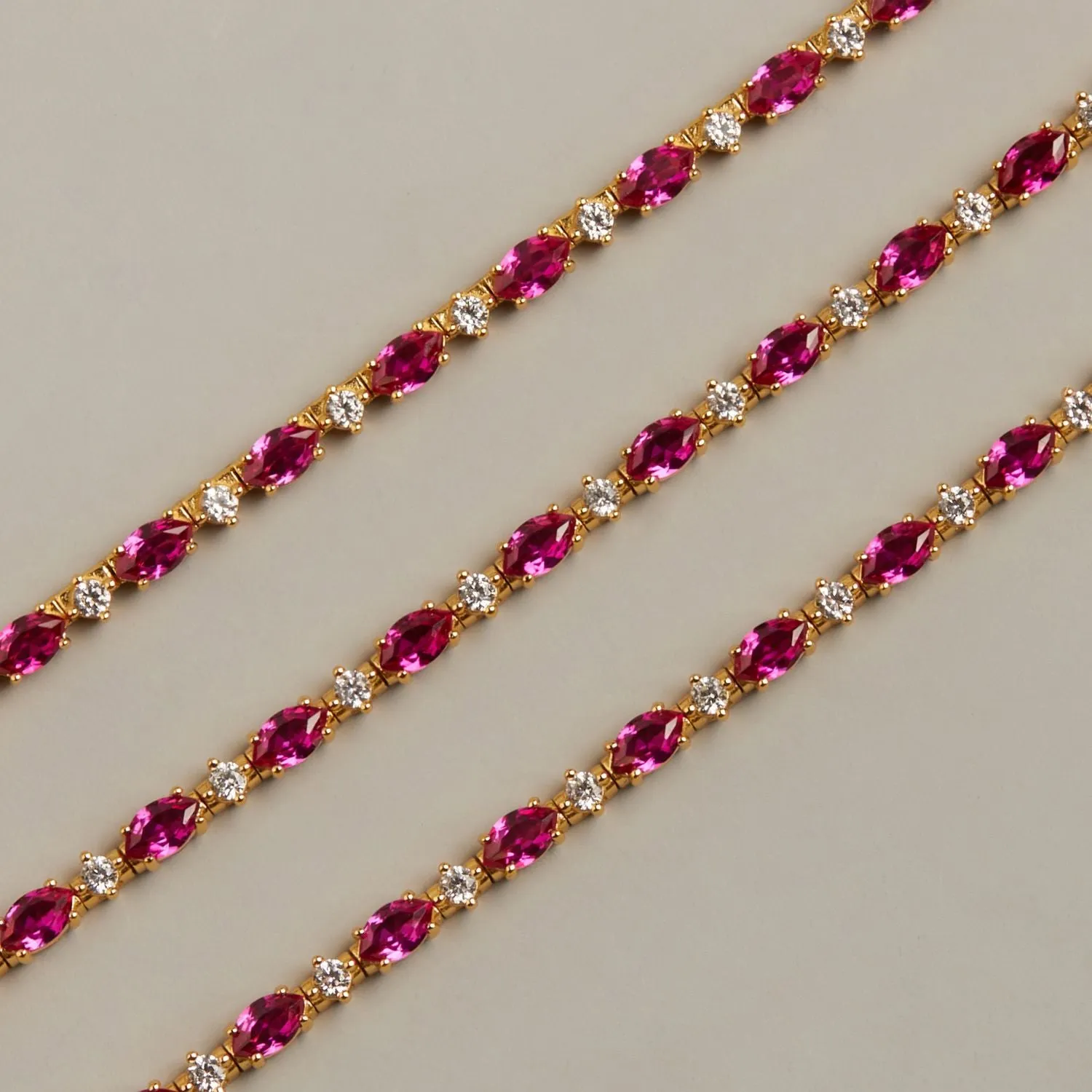 Aurate x Marilyn Monroe: Lab Grown Red Marquise Tennis Bracelet sold by Aurate product image thumbnail 3