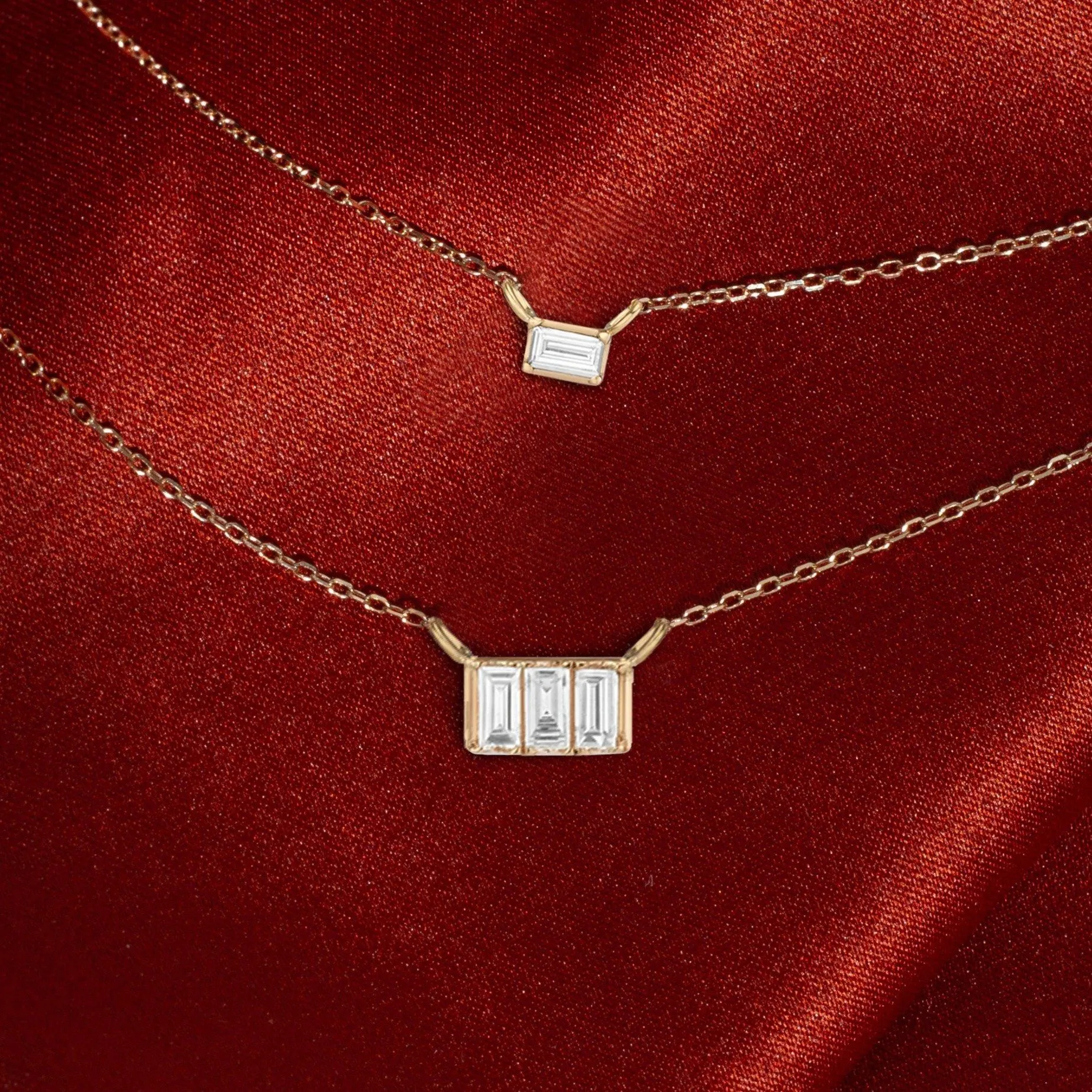 Baguette Diamond Necklace sold by Aurate product image thumbnail 5