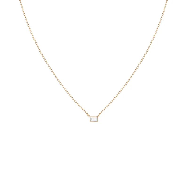 Baguette Diamond Necklace sold by Aurate