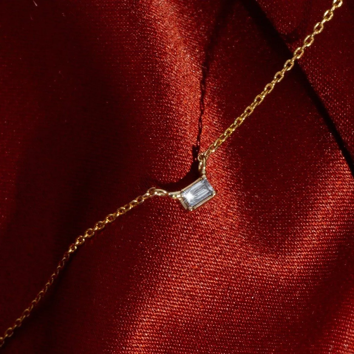 Baguette Diamond Necklace sold by Aurate product image thumbnail 4
