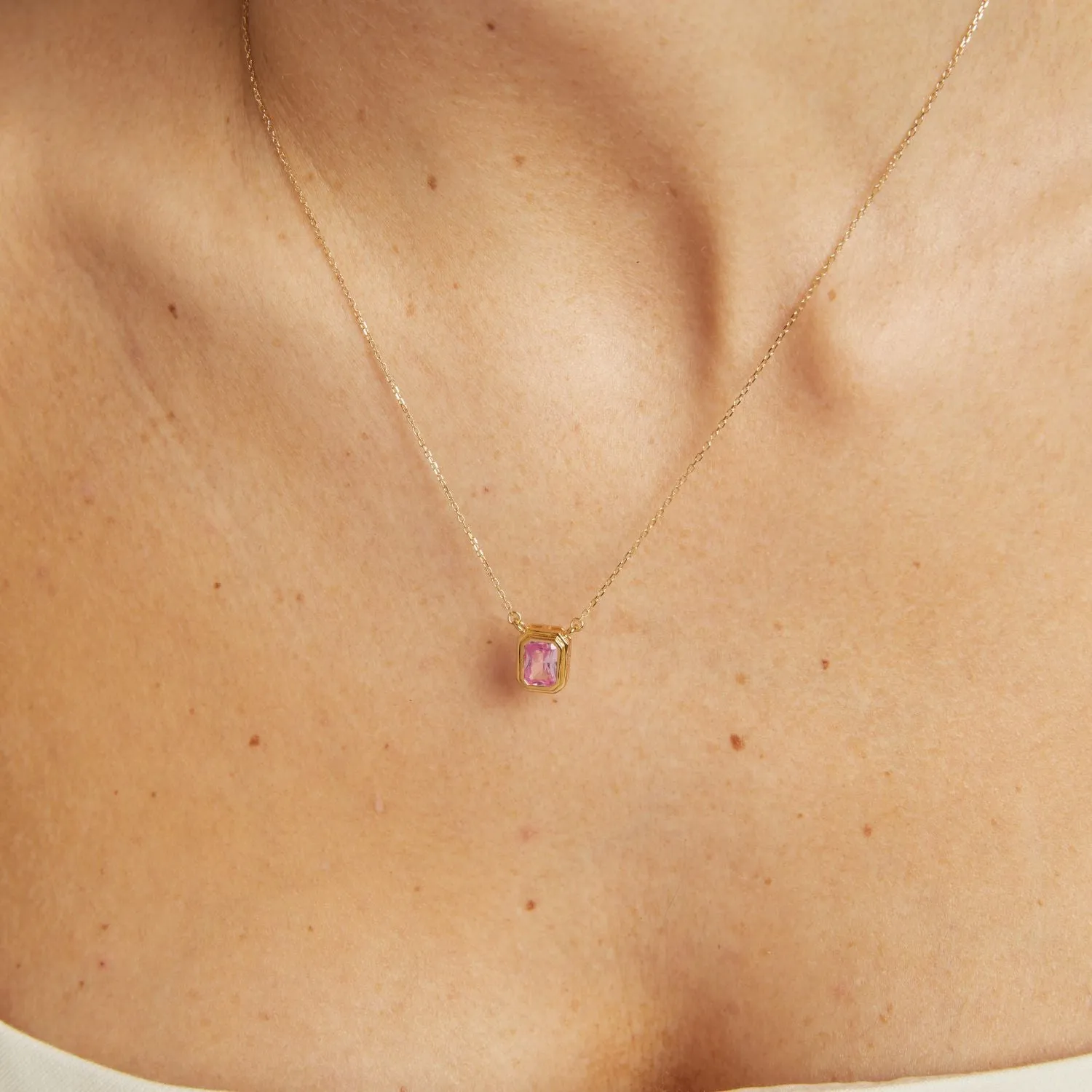 Lab Grown Pink Sapphire Heirloom Necklace sold by Aurate product image thumbnail 4
