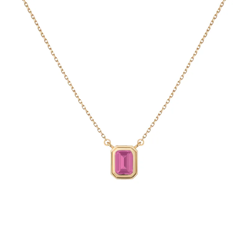 Lab Grown Pink Sapphire Heirloom Necklace sold by Aurate