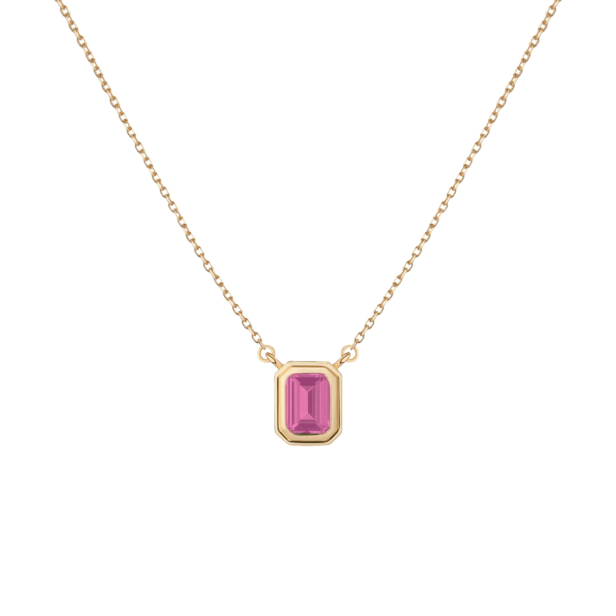 Lab Grown Pink Sapphire Heirloom Necklace sold by Aurate
