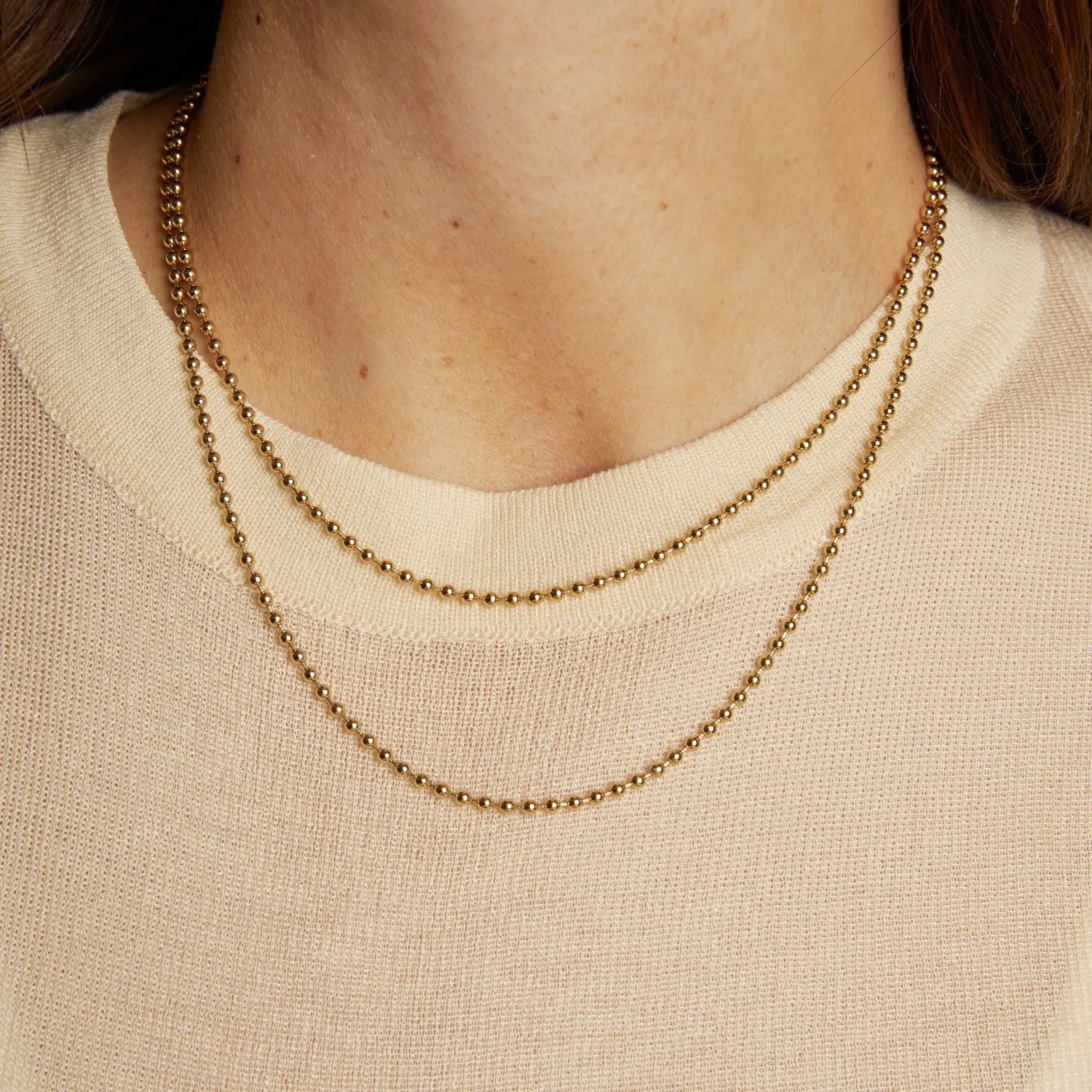 Gold Ball Chain Necklace sold by Aurate product image thumbnail 4