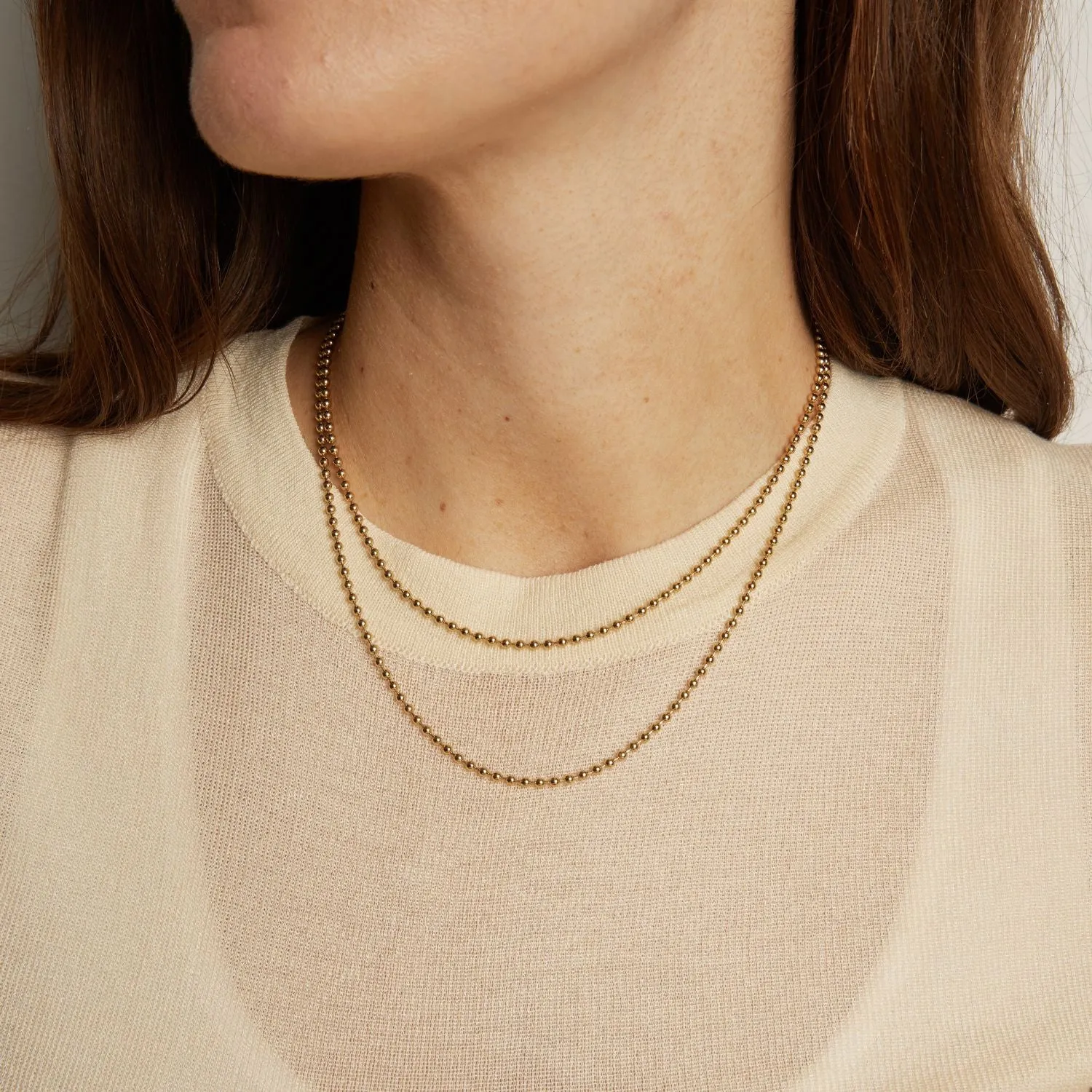 Gold Ball Chain Necklace sold by Aurate product image thumbnail 5