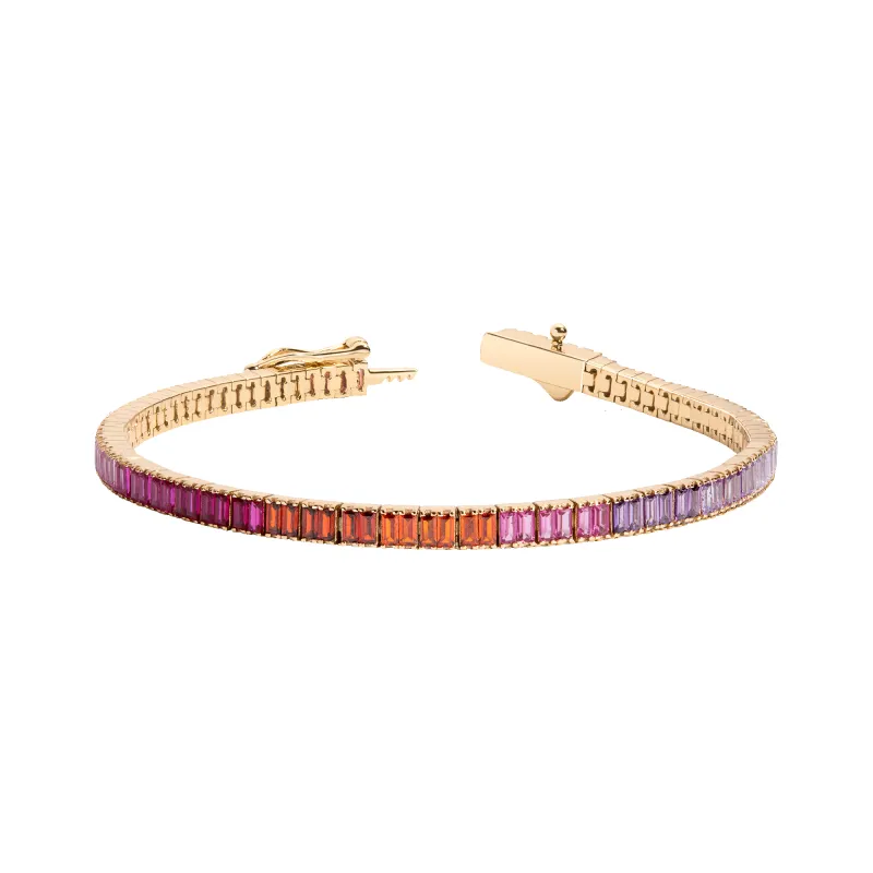 Pink Ombré Baguette Tennis Bracelet sold by Aurate