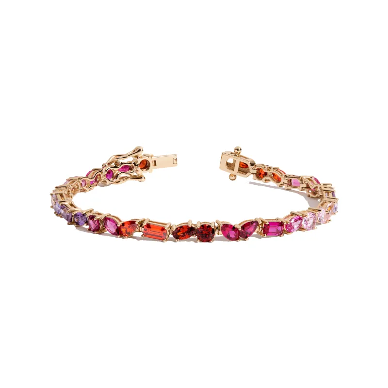 Pink Ombré Mixed Shape Tennis Bracelet made by Aurate